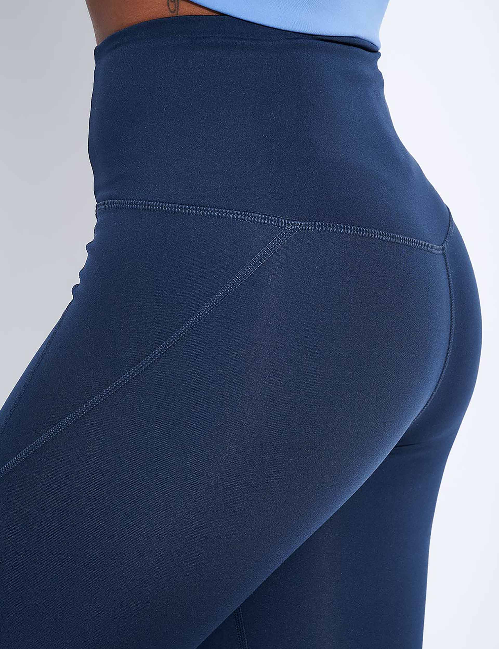 High Waisted 7/8 Compression Leggings for Women - Midnight Black - Workout, Yoga & Everyday Wear