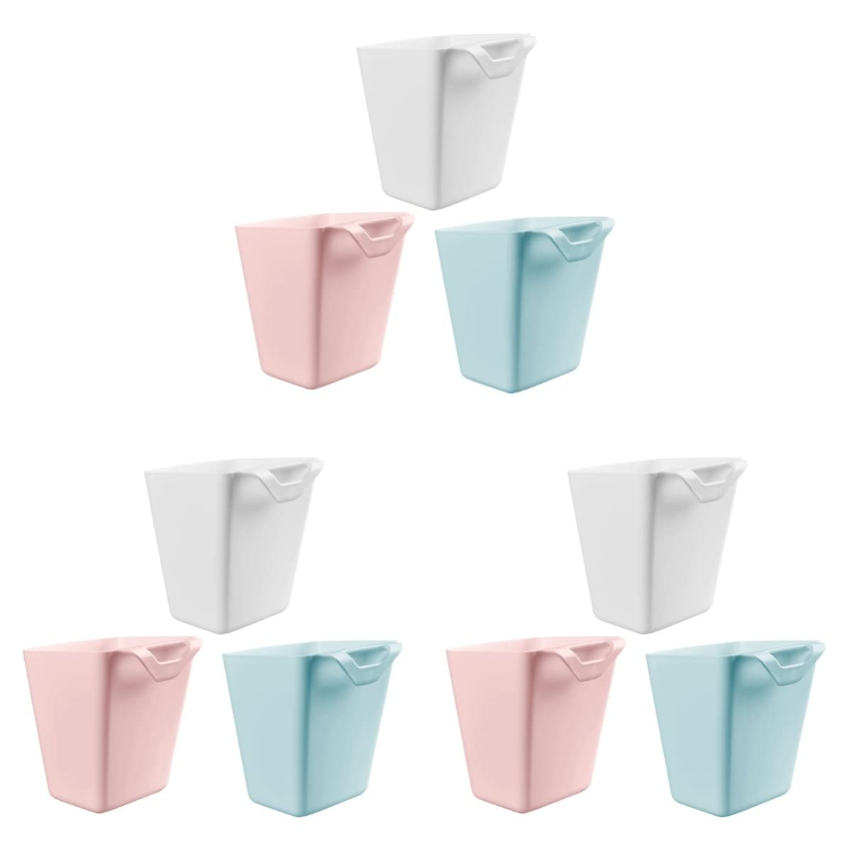 Zerodeko 3-Piece Hanging Storage Basket Set - Wall Mounted Organizer with Cup Holders, Rolling Cart Accessories & Portable Dolly for Kitchen, Bathroom, Bedroom, Office, and Plant Storage