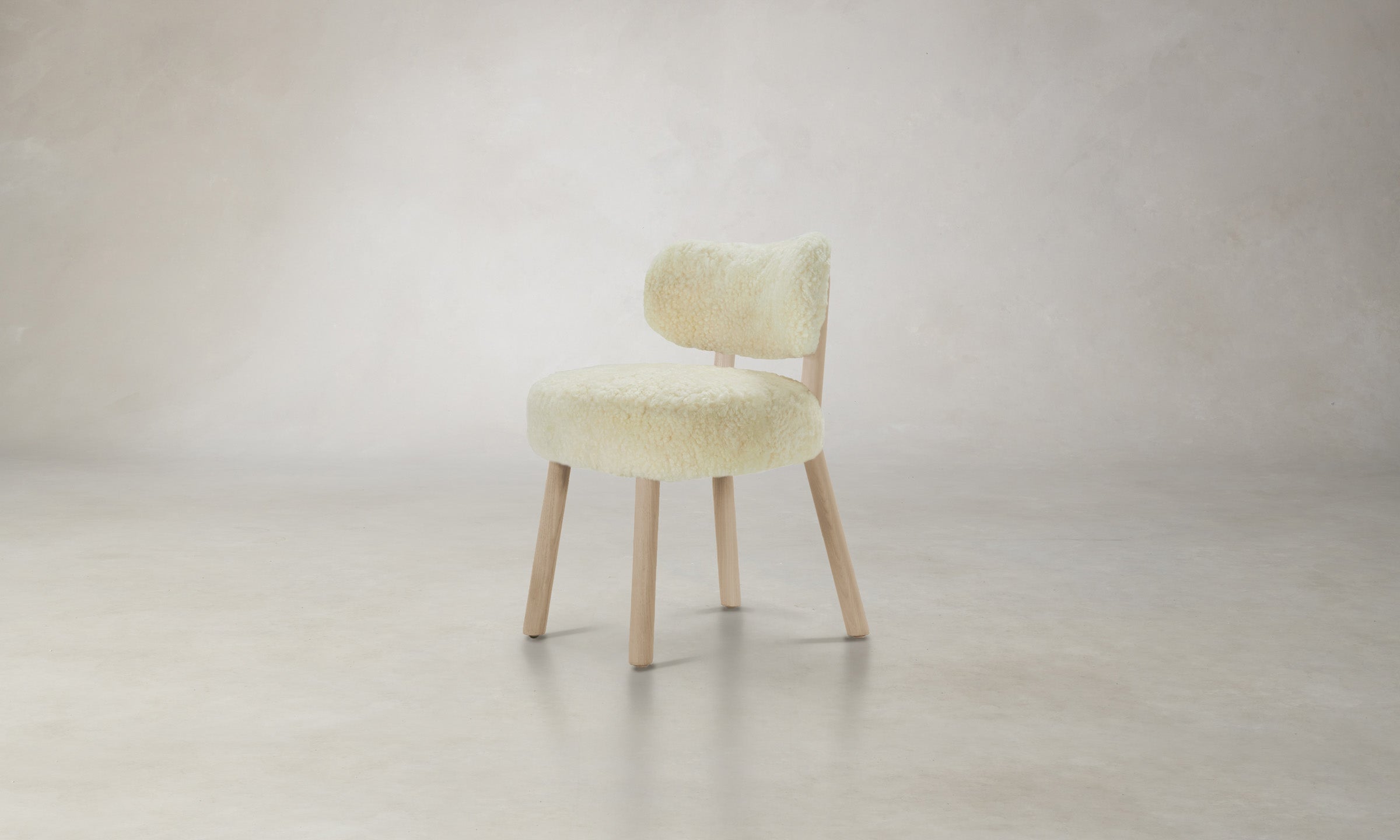 The Jane Dining Chair - Shearling Ivory Upholstered Modern Accent Chair for Dining Room, Kitchen, or Office - Cozy & Stylish Seating Solution