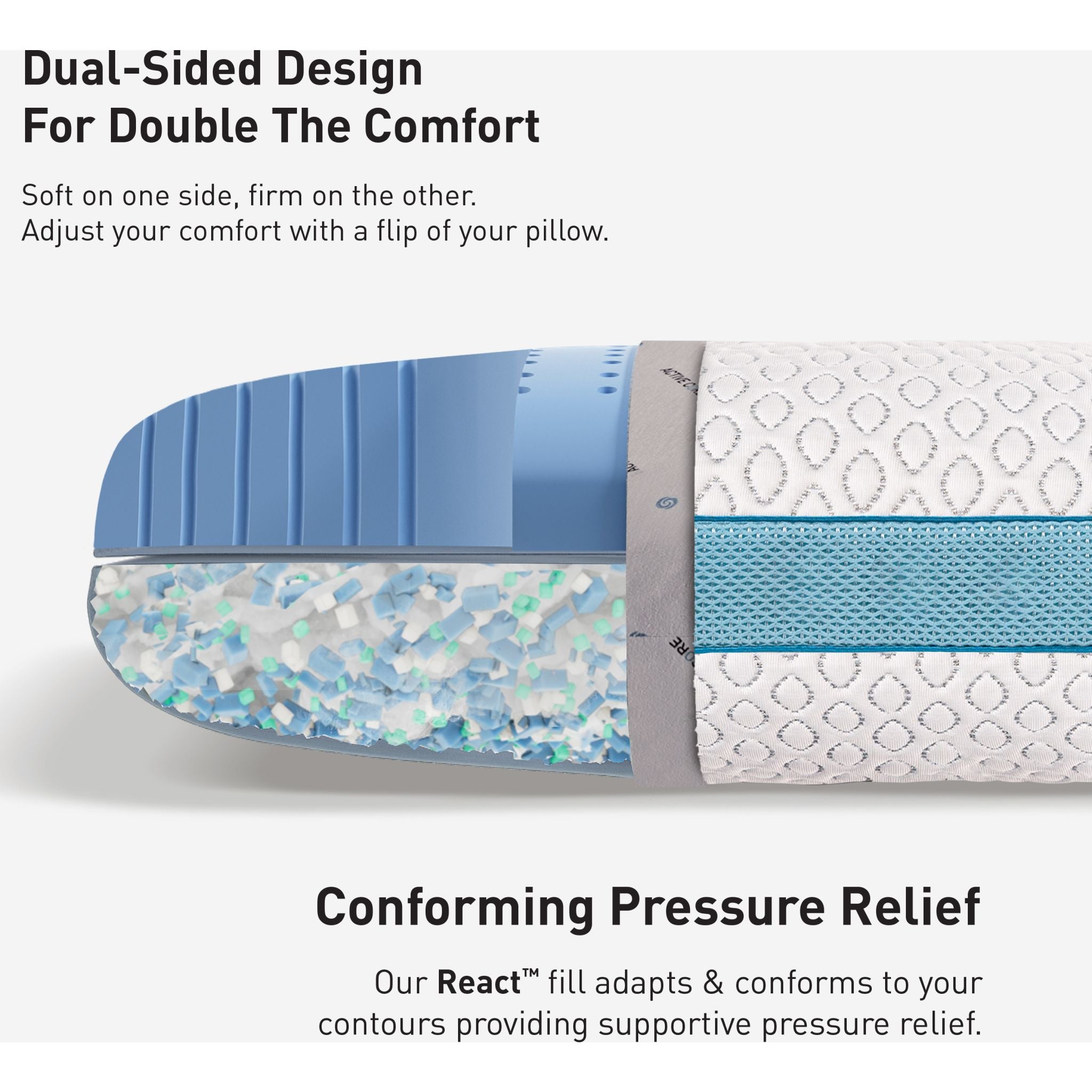 Bedgear Impulse Pillow - Cooling Memory Foam Pillow for Side, Back & Stomach Sleepers - Breathable & Supportive for Better Sleep - Ideal for Hot Sleepers & Night Sweats