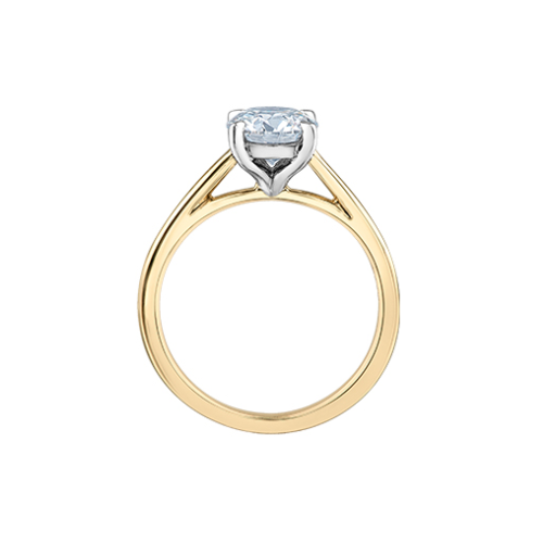 14K Yellow & White Gold 1.05ct Round Brilliant Lab Grown Diamond Solitaire Engagement Ring for Women - Perfect for Proposals, Anniversaries & Special Occasions