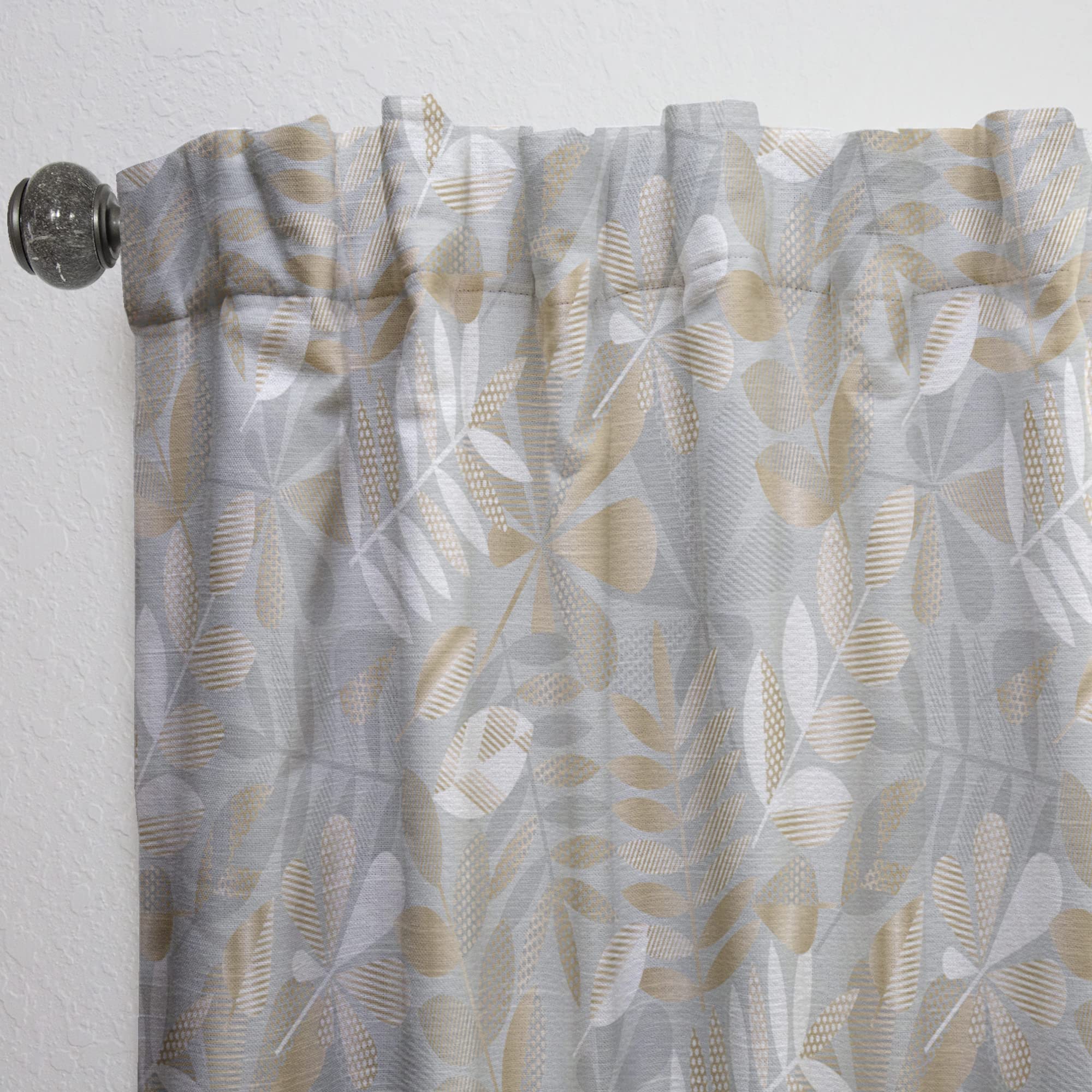 Golden Tropical Pattern VIII Thermal Insulated Curtains - Single Panel 52x120 Inches - Elegant Window Treatments for Bedroom & Living Room - Perfect for Sun Protection, Privacy & Energy Efficiency