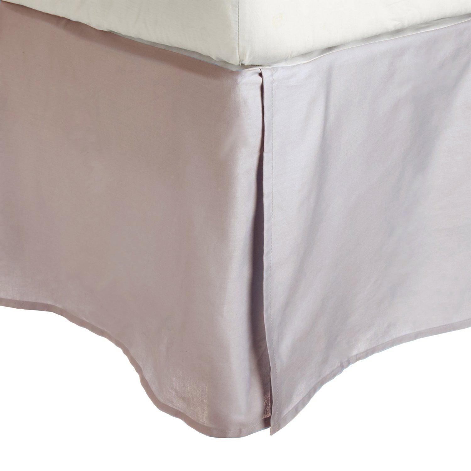 15 Inch Drop Cotton Solid Bed Skirt - Premium Fitted Dust Ruffle for Queen & King Size Beds - Perfect for Hotel, Home & Guest Room Decor