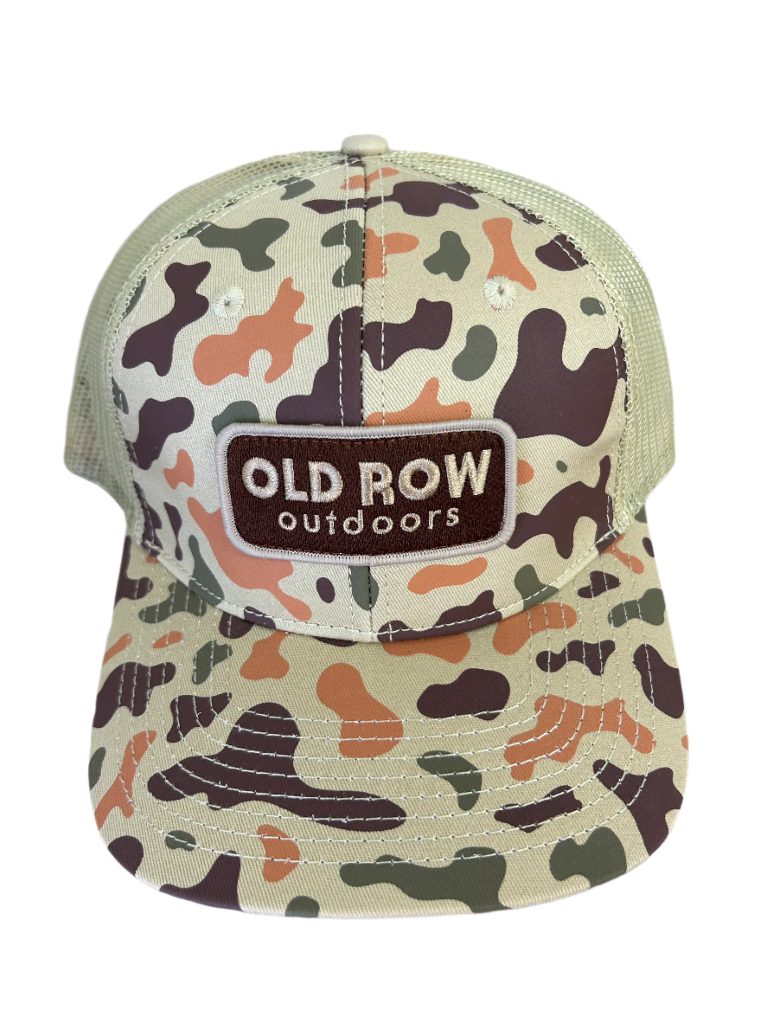 Old Row Outdoors Camo Trucker Hat - Adjustable Mesh Back Baseball Cap for Hunting, Fishing & Outdoor Adventures