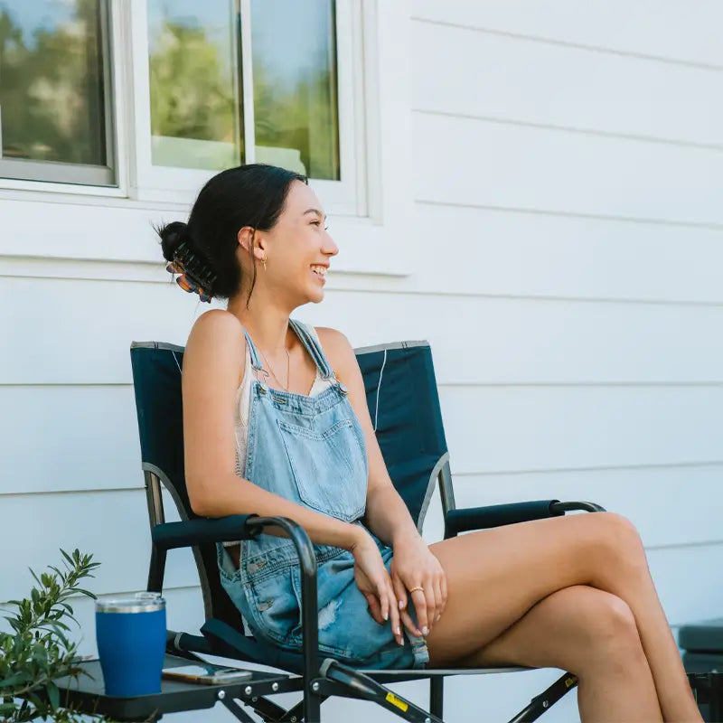 Slim Fold Director's Chair - Portable Folding Chair for Outdoor, Camping, Beach & Home Use - Lightweight & Compact Design