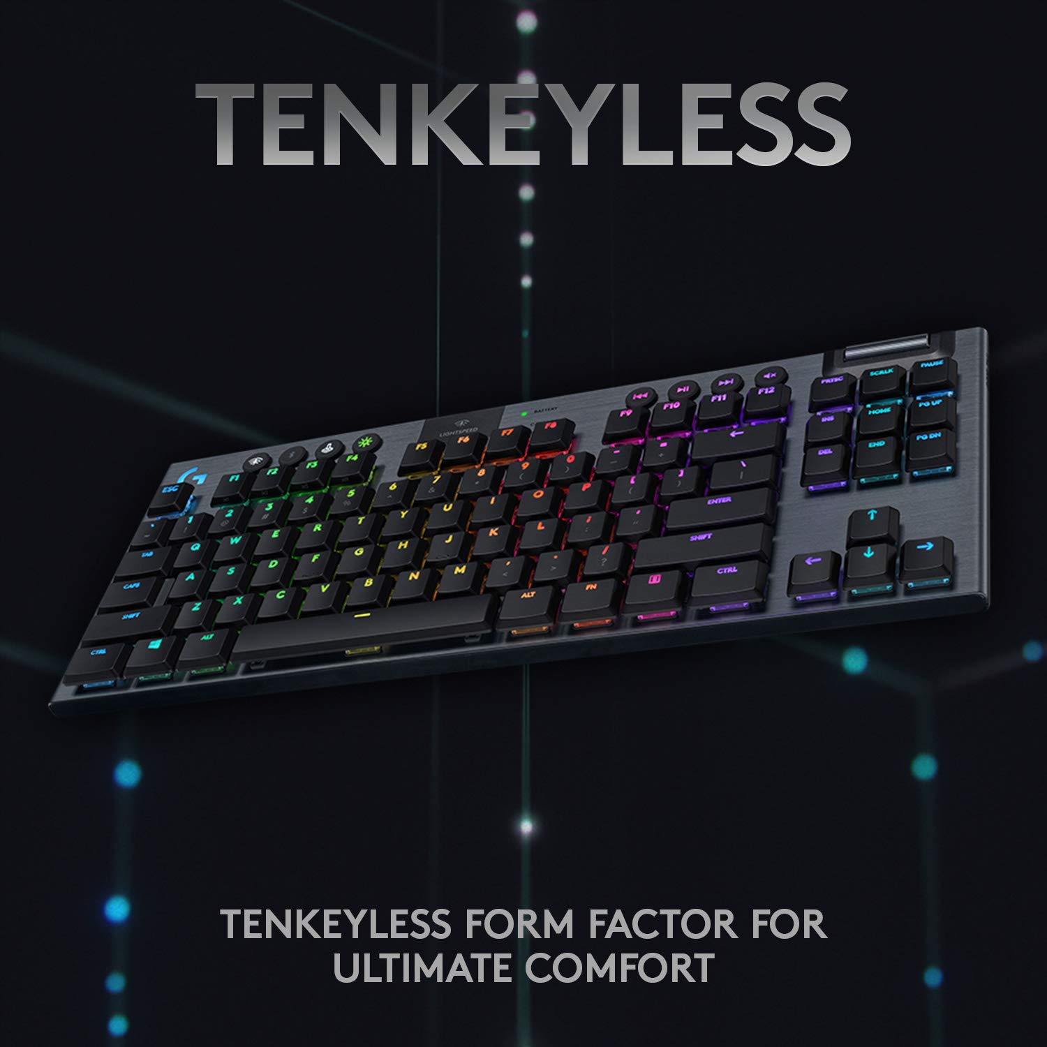 Logitech G915 TKL Tenkeyless Lightspeed Wireless RGB Mechanical Gaming Keyboard - Low Profile Switches, Lightsync RGB, Bluetooth & Wireless Support (Tactile) - Perfect for PC Gaming, Esports & Office Work