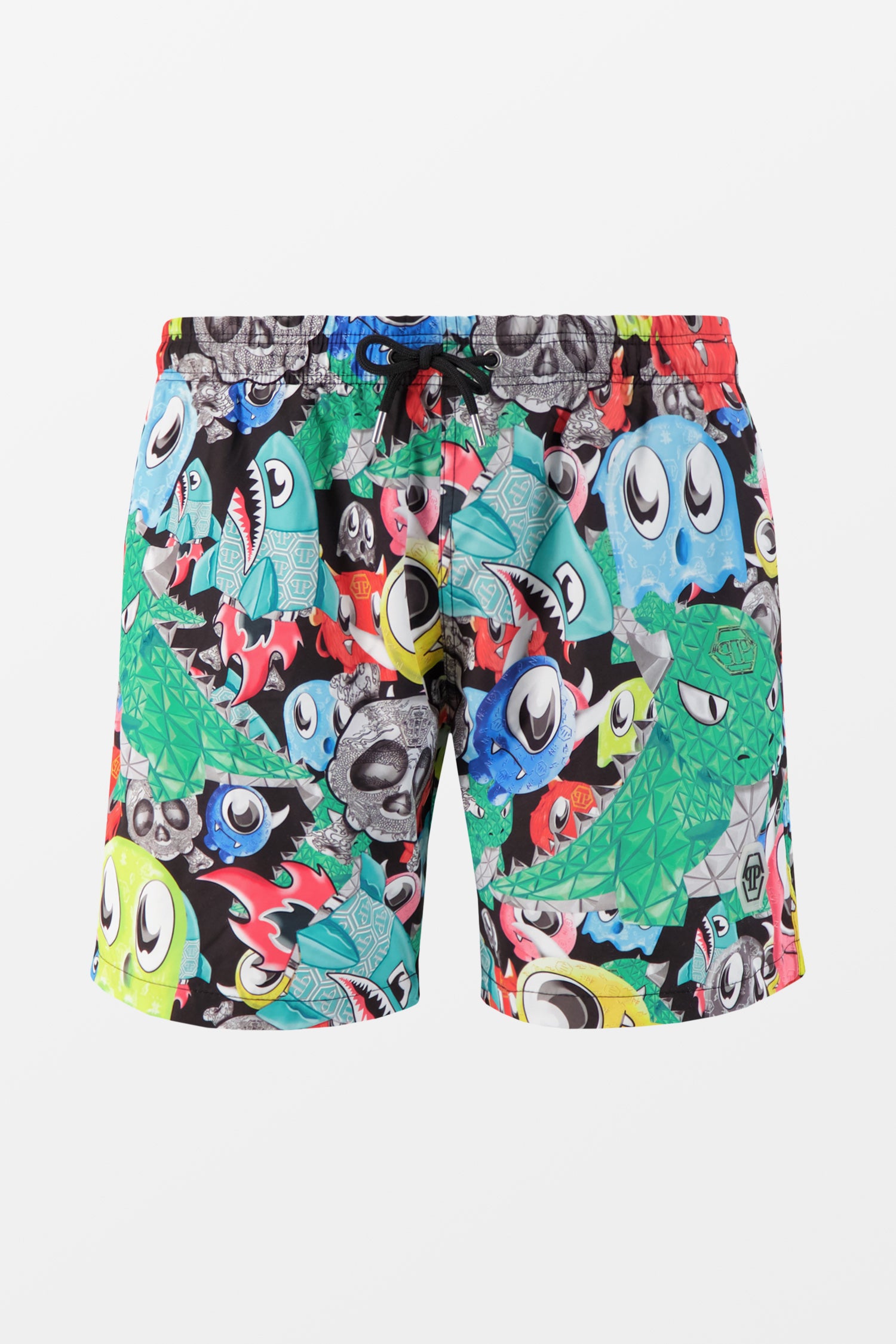 Philipp Plein Monsters Beachwear Shorts for Men - Stylish Swim Trunks for Summer, Pool, and Beach Vacations
