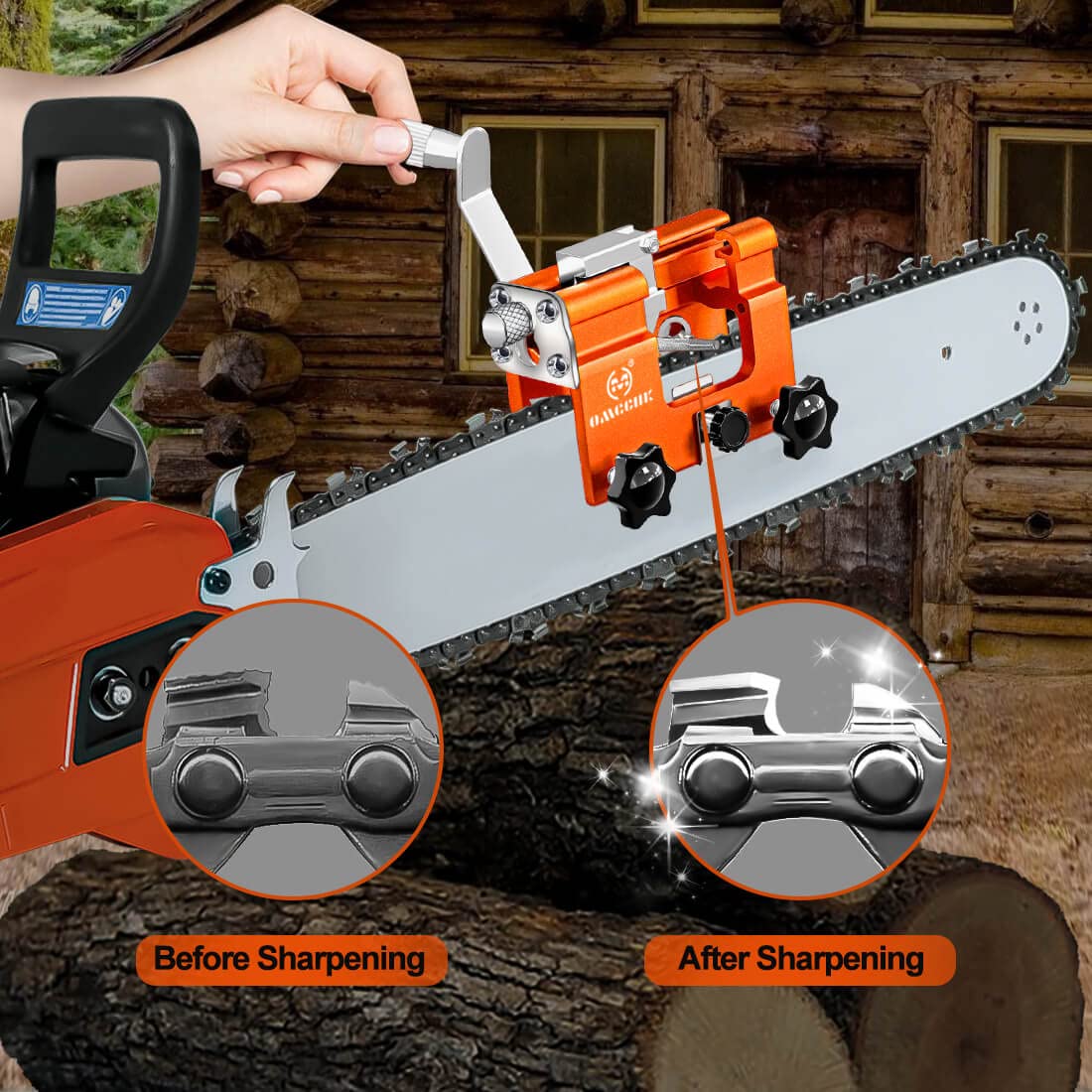 Portable Chainsaw Sharpener Kit with Grinding Stone - for Garden & Lumber Work