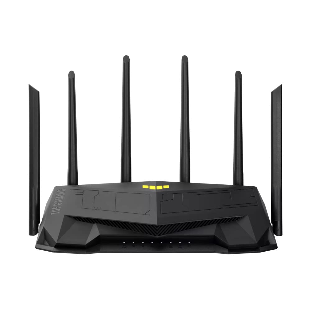ASUS TUF Gaming AX6000 WiFi 6 Router - Dual Band 6000Mbps, Dual 2.5G Ports, Gaming Port & Mobile Game Mode | Mesh Compatible for Lag-Free Gaming & 4K Streaming | Secure Networking with Port Forwarding & Instant Guard | Perfect for Online Gaming, Home Office & Smart Home