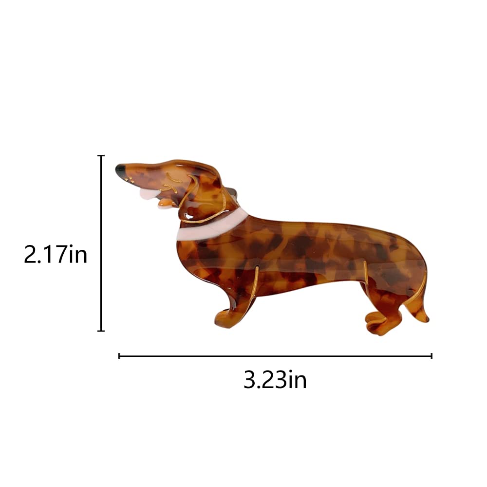 Cute Dachshund Hair Clips for Women - 5 Inch Dog Shaped EVA Claw Hair Clips - Perfect for Ponytails, Buns & Everyday Hairstyles