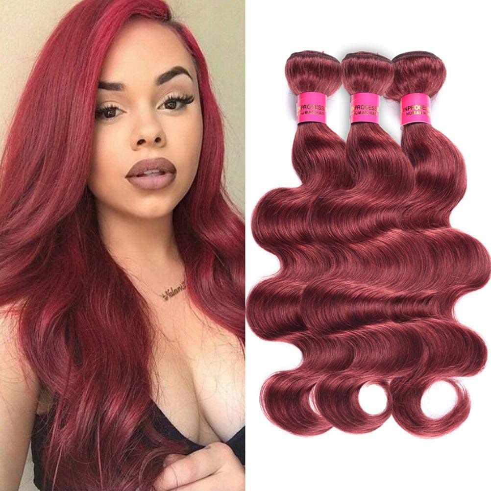 Premium 8A Brazilian Virgin Human Hair Bundles - 3 Bundles Body Wave Hair Extensions (20