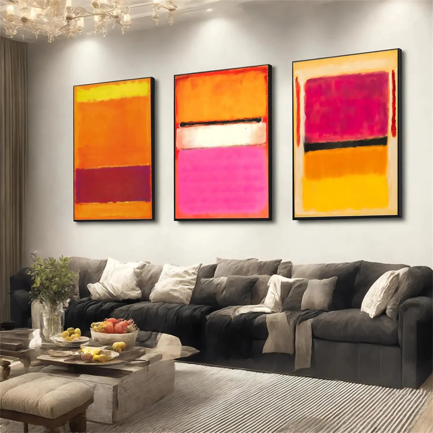 Abstract Tranquility Set of 3 Wall Art Prints - Modern Minimalist Home Decor for Living Room, Bedroom & Office - #WS183