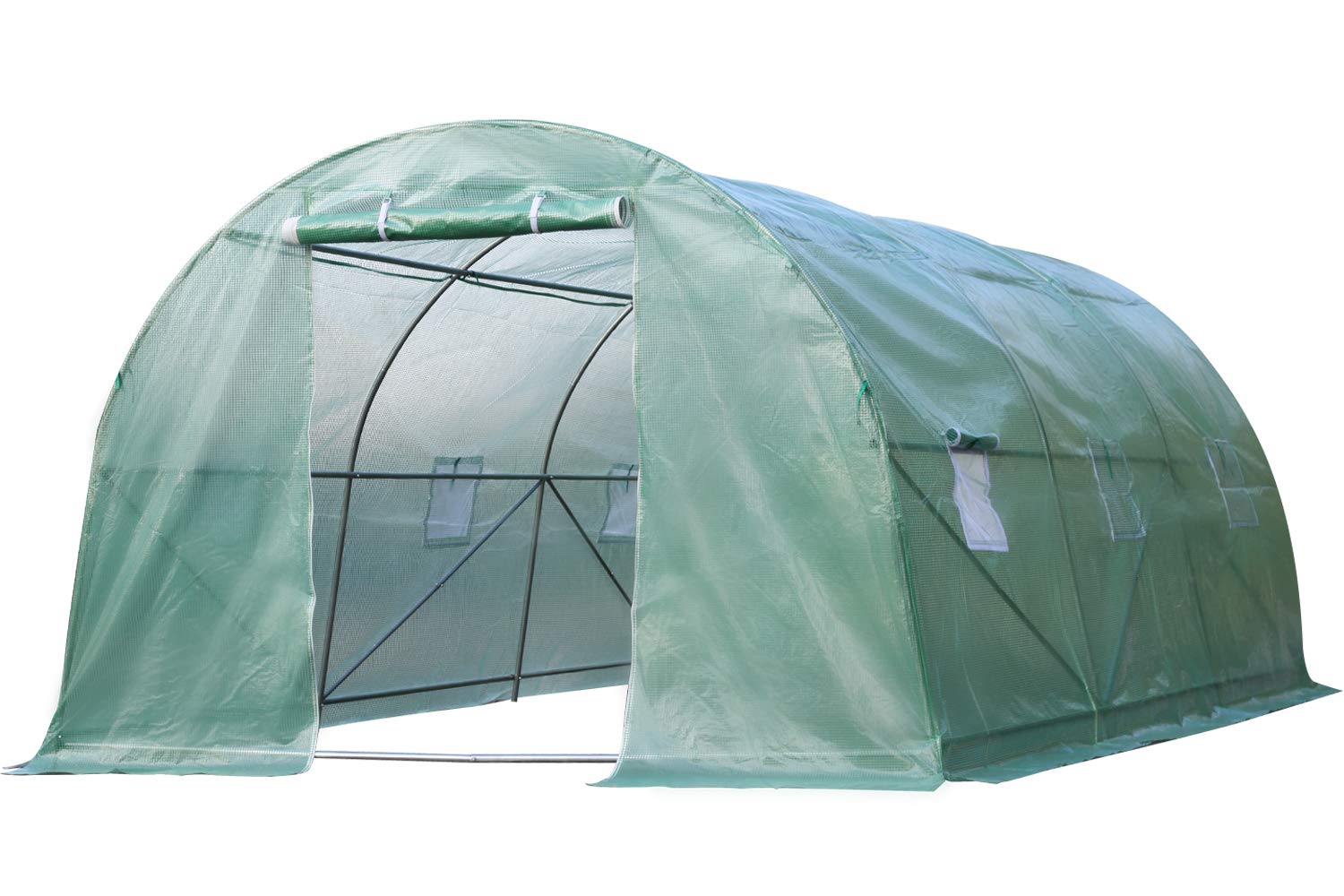 BestMassage 15'x7'x7' Steel Walk-in Greenhouse for Outdoor & Indoor Use - Perfect for Plants, Tomatoes, Herbs, and Gardening - Great for Patio, Backyard, and Gardening Enthusiasts