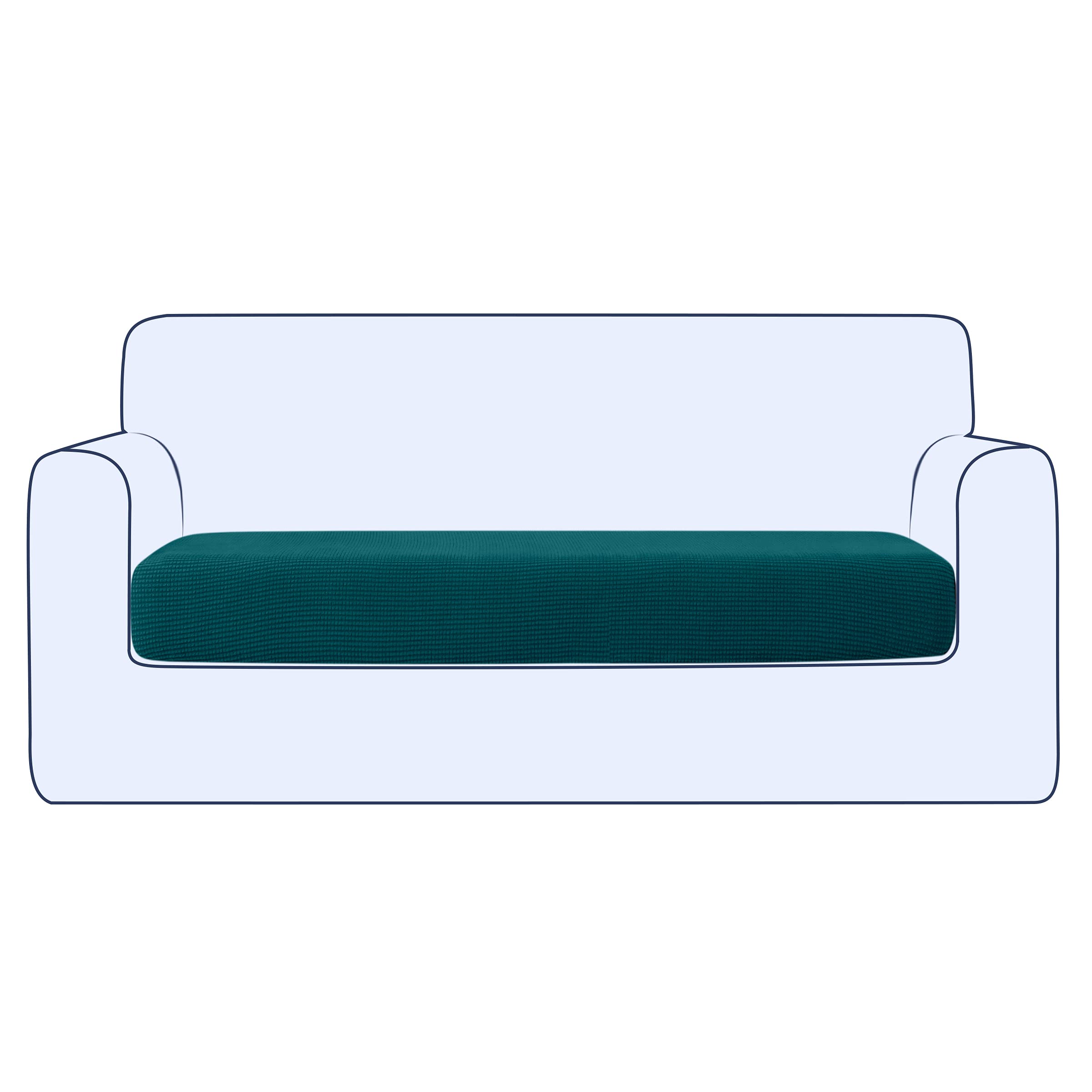 **Ouka Stretch Reversible Sofa Cushion Cover - Soft Teal Couch Seat Protector for Loveseat, Chair & Sofa | Home Decor, Living Room Upgrade**