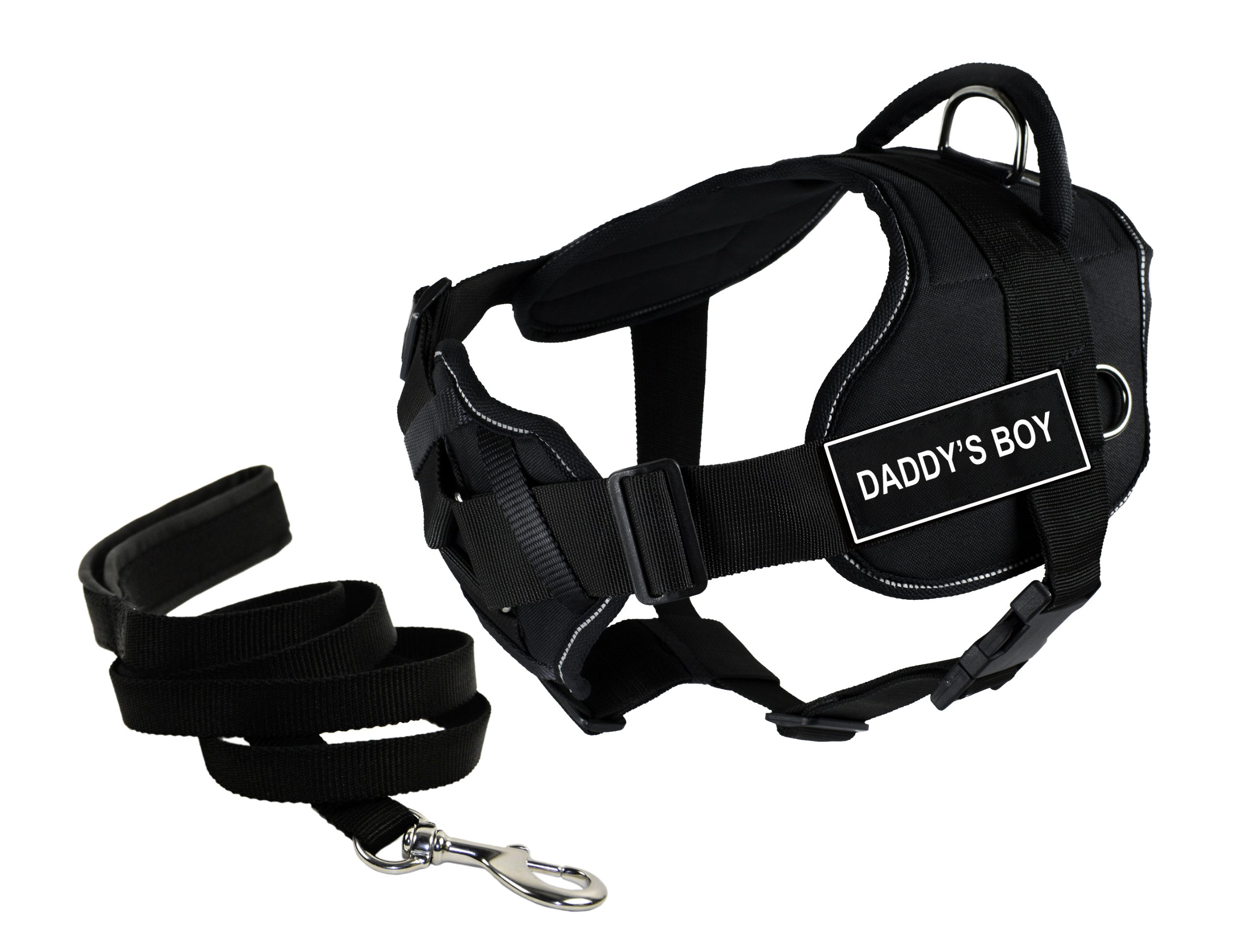 Dean & Tyler DT Fun Chest Support 'Daddy's Boy' Reflective Dog Harness - Small Size with 6ft Padded Leash | Adjustable Pet Vest for Walking, Training & Outdoor Adventures