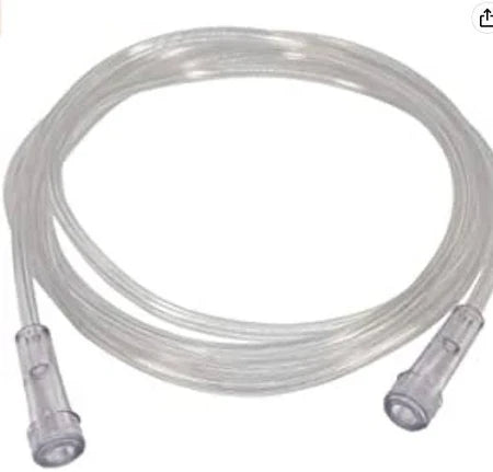 Dynarex Oxygen Tubing 7ft (2.1m) - Medical Grade, Latex-Free, Clear PVC for Home & Hospital Use - Ideal for Oxygen Therapy, CPAP Machines, and Respiratory Care