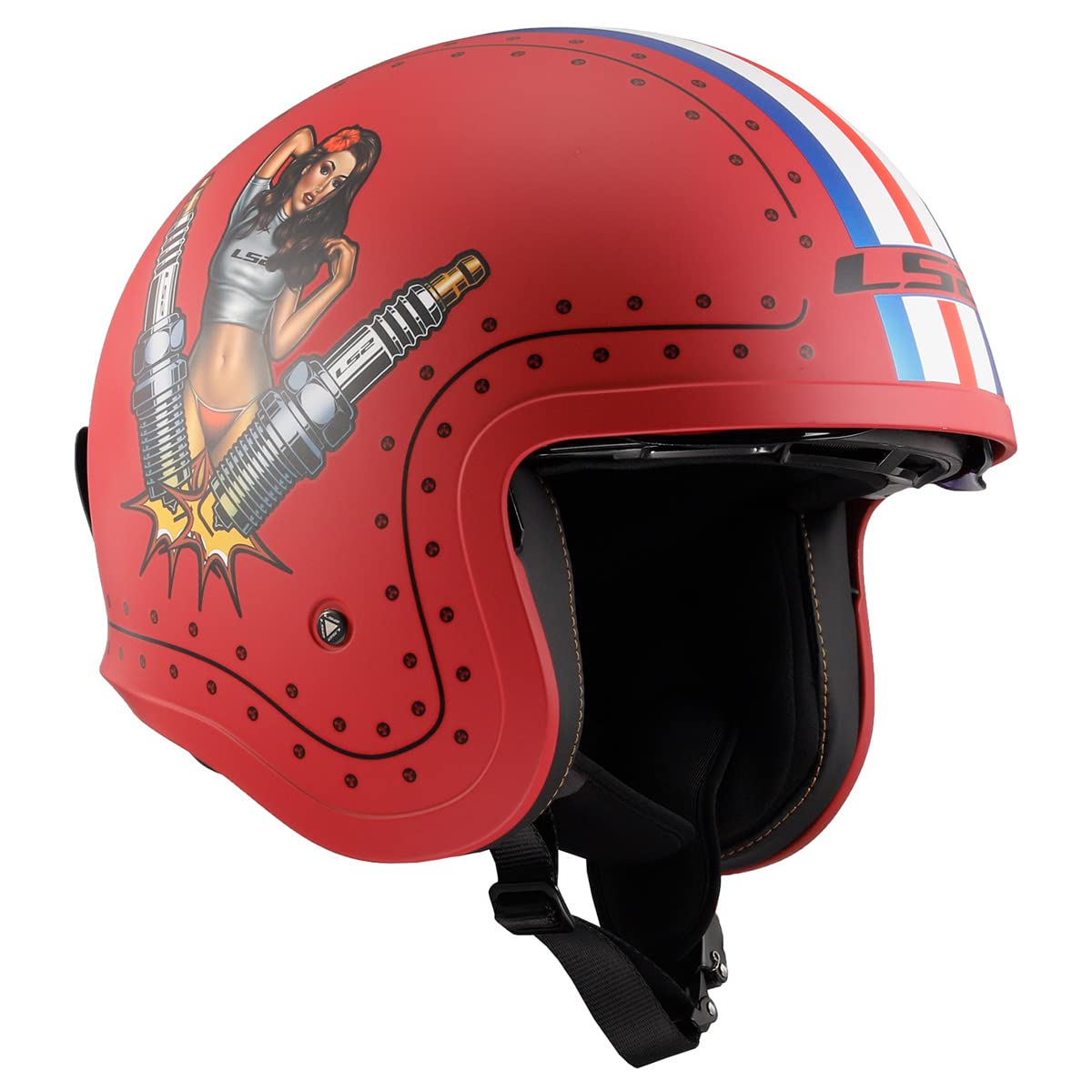 LS2 Spitfire Open Face Motorcycle Helmet - Lightweight & DOT Approved for Cruiser & Scooter Riders