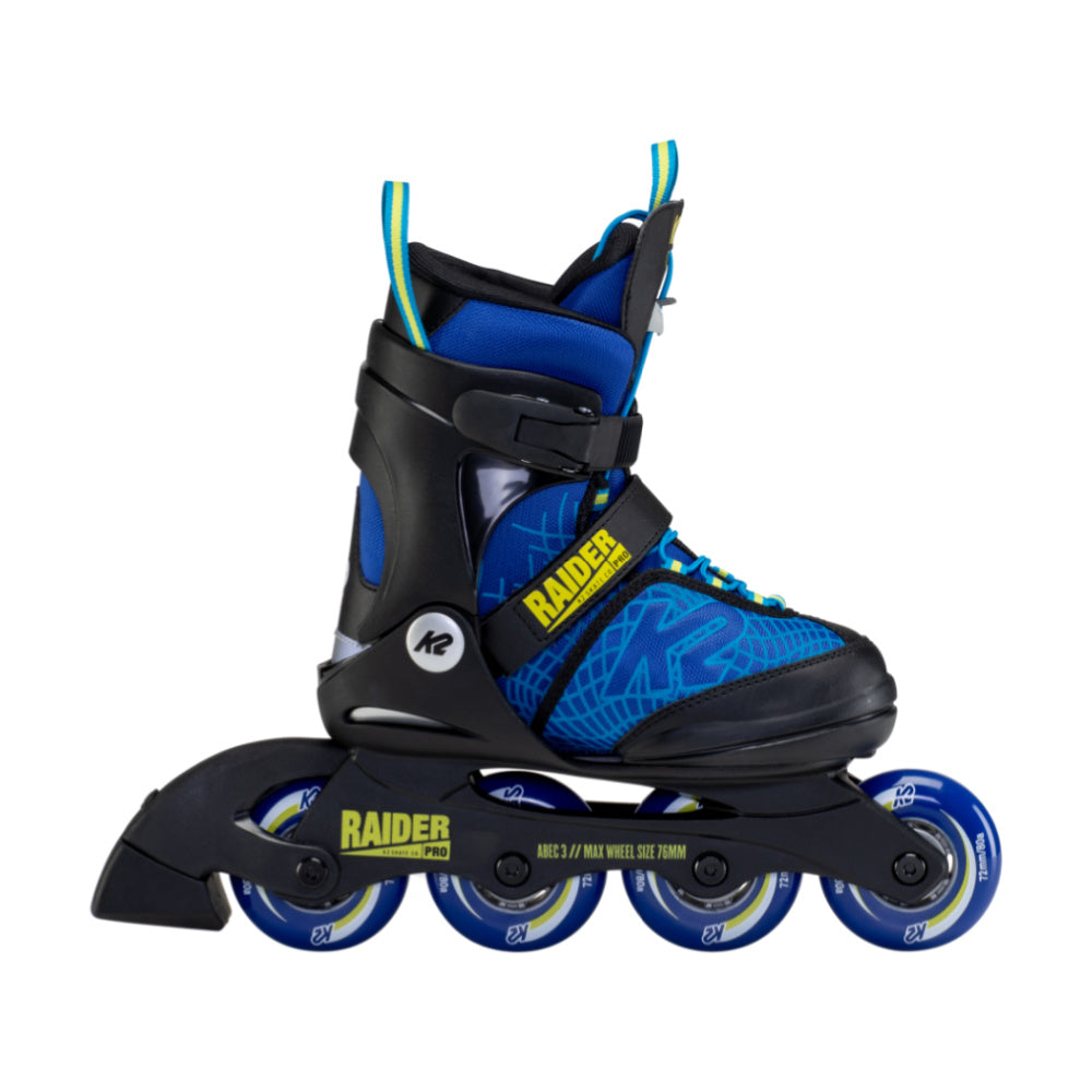 K2 Raider Pro 22 Junior Inline Skates - Adjustable Kids Roller Skates for Boys & Girls Ages 5-10 - Comfortable & Durable for Outdoor Play, Skate Parks & Family Fun