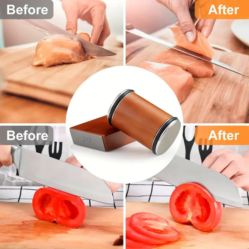 Professional Diamond Knife Sharpener Set - Rolling Knife Sharpener Kit with Diamond Sharpening Stone for Kitchen Knives, Scissors & Tools - Perfect for Home Chefs & Outdoor Enthusiasts