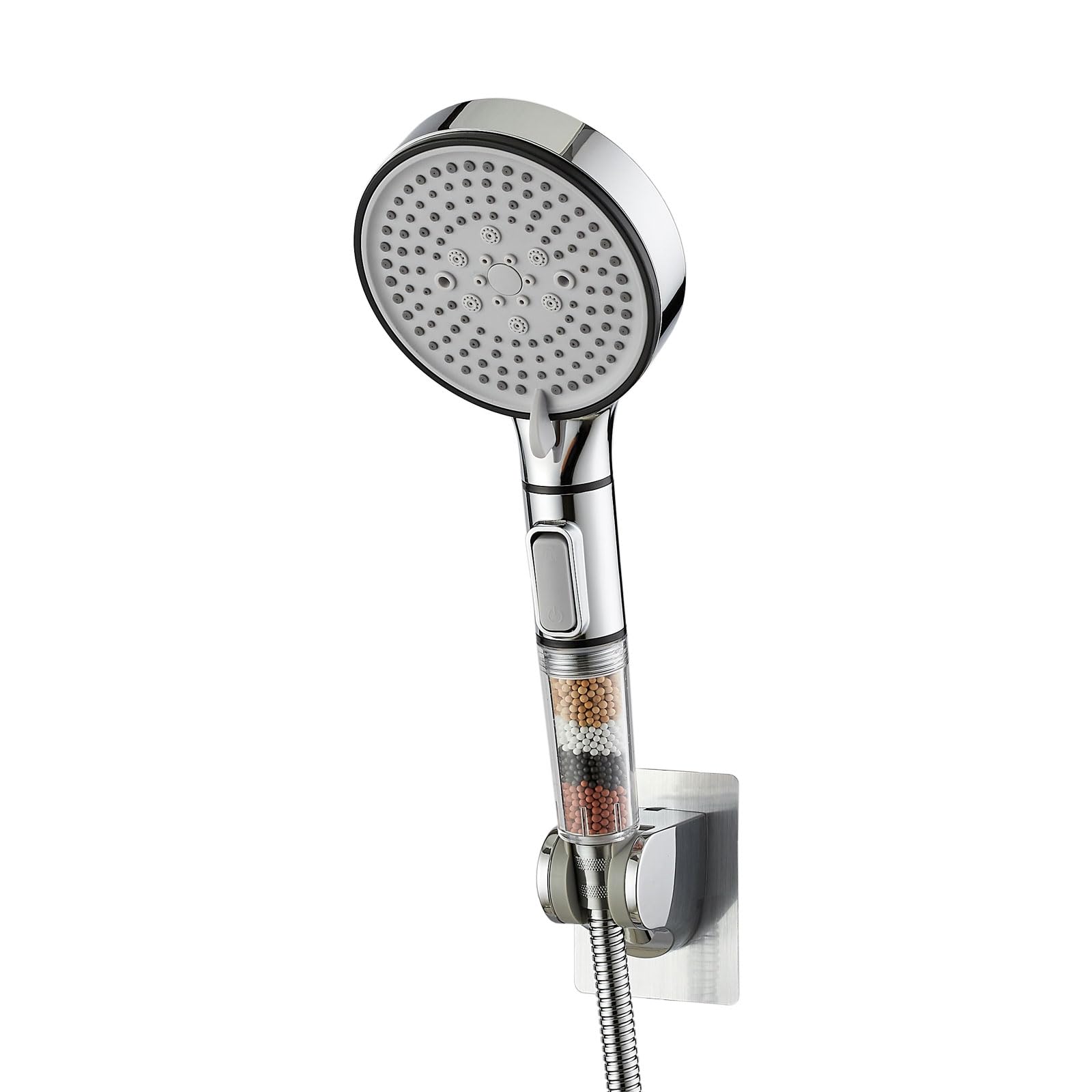 High Pressure RV Shower Head with Hose - 5 Adjustable Settings, Built-in Filter & On/Off Switch - Water Saving Showerhead Replacement for RV, Camper, Travel Trailer & Motorhome - Perfect for Camping, Road Trips & Off-Grid Living