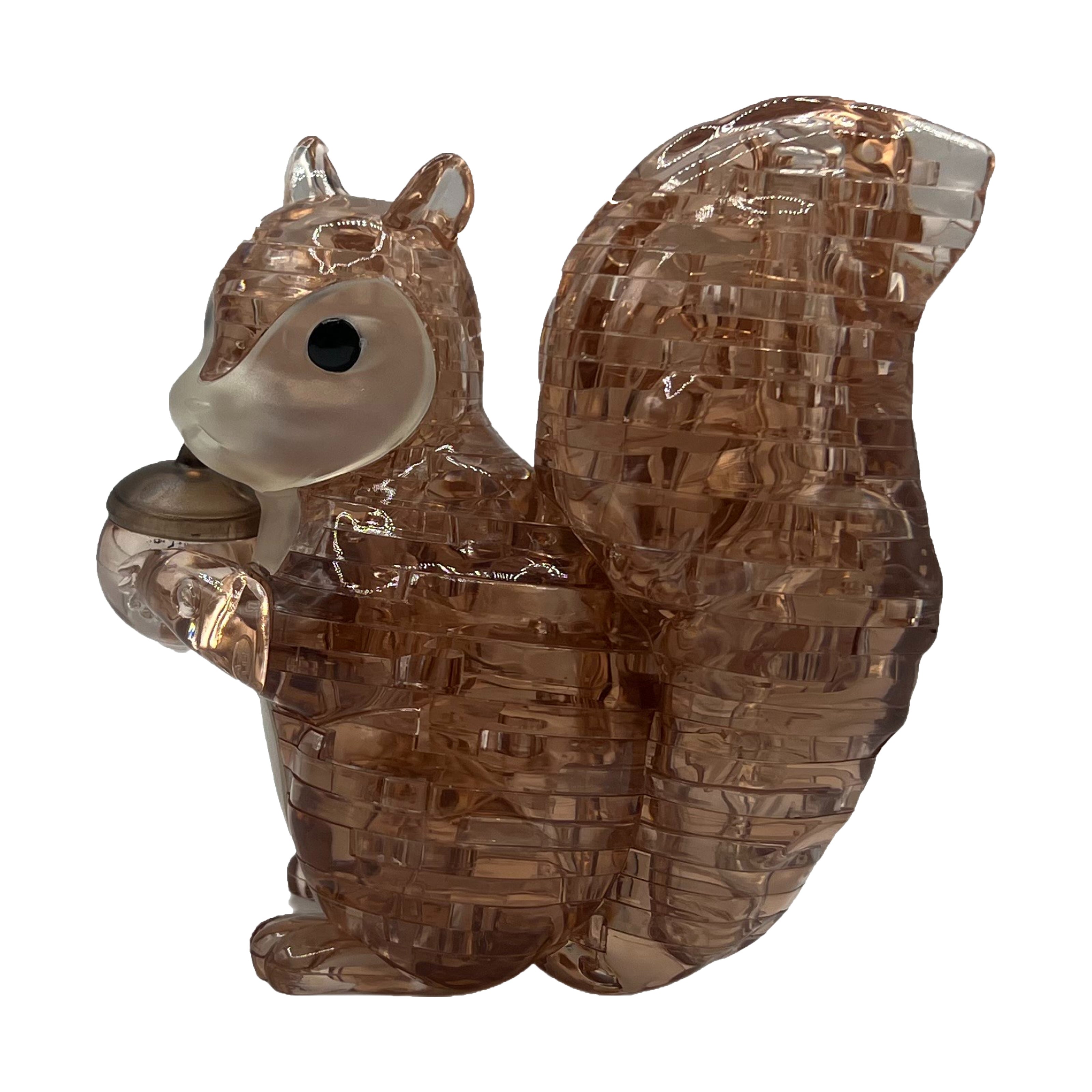 3D Crystal Puzzle - Charming Squirrel with Acorn: 55 Piece Brain Teaser for Adults & Teens | Fun Home Decor & Gift Idea for Puzzle Lovers | Relaxing Activity for Stress Relief & Family Game Night