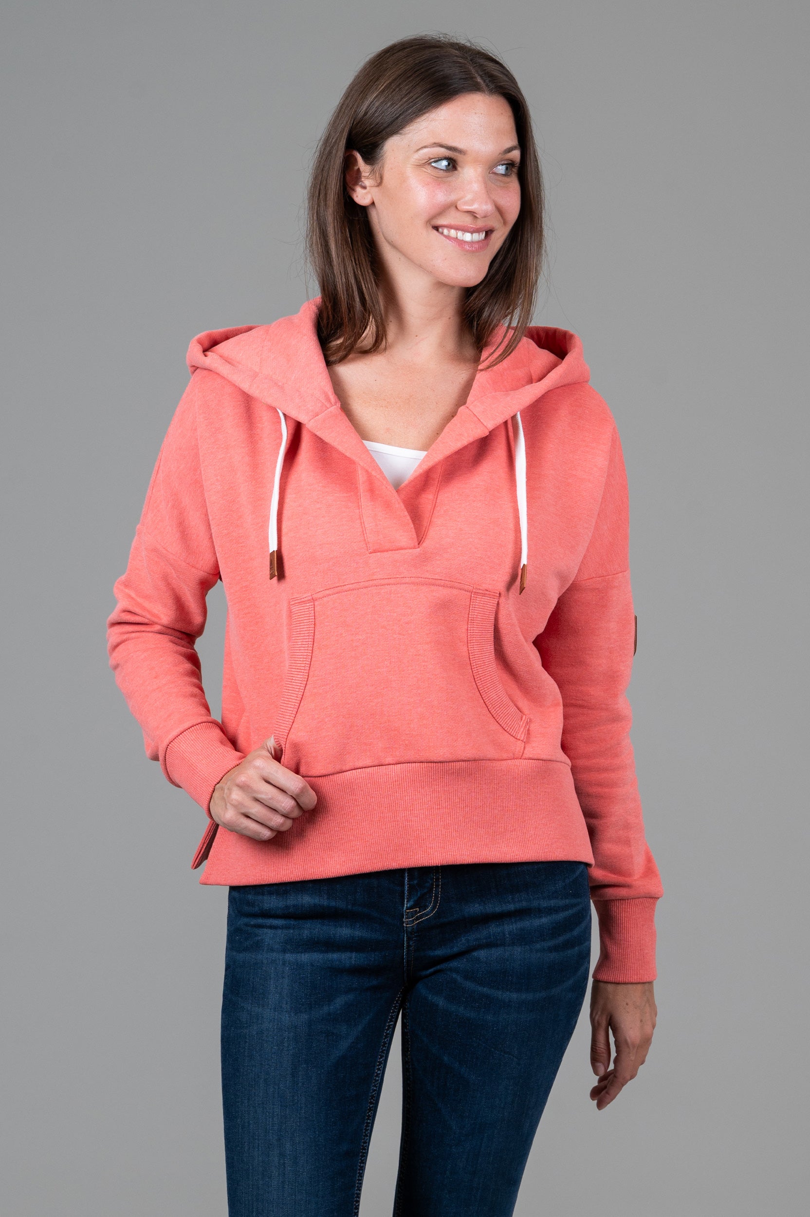 Aksu Coral Pink Hoodie - Soft & Cozy Pullover Sweatshirt for Women | Perfect for Casual Wear, Gym, and Outdoor Activities