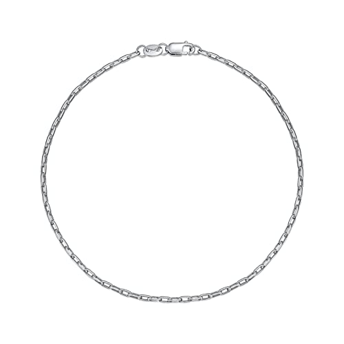 Cable Chain Anklet-1.5mm White Gold