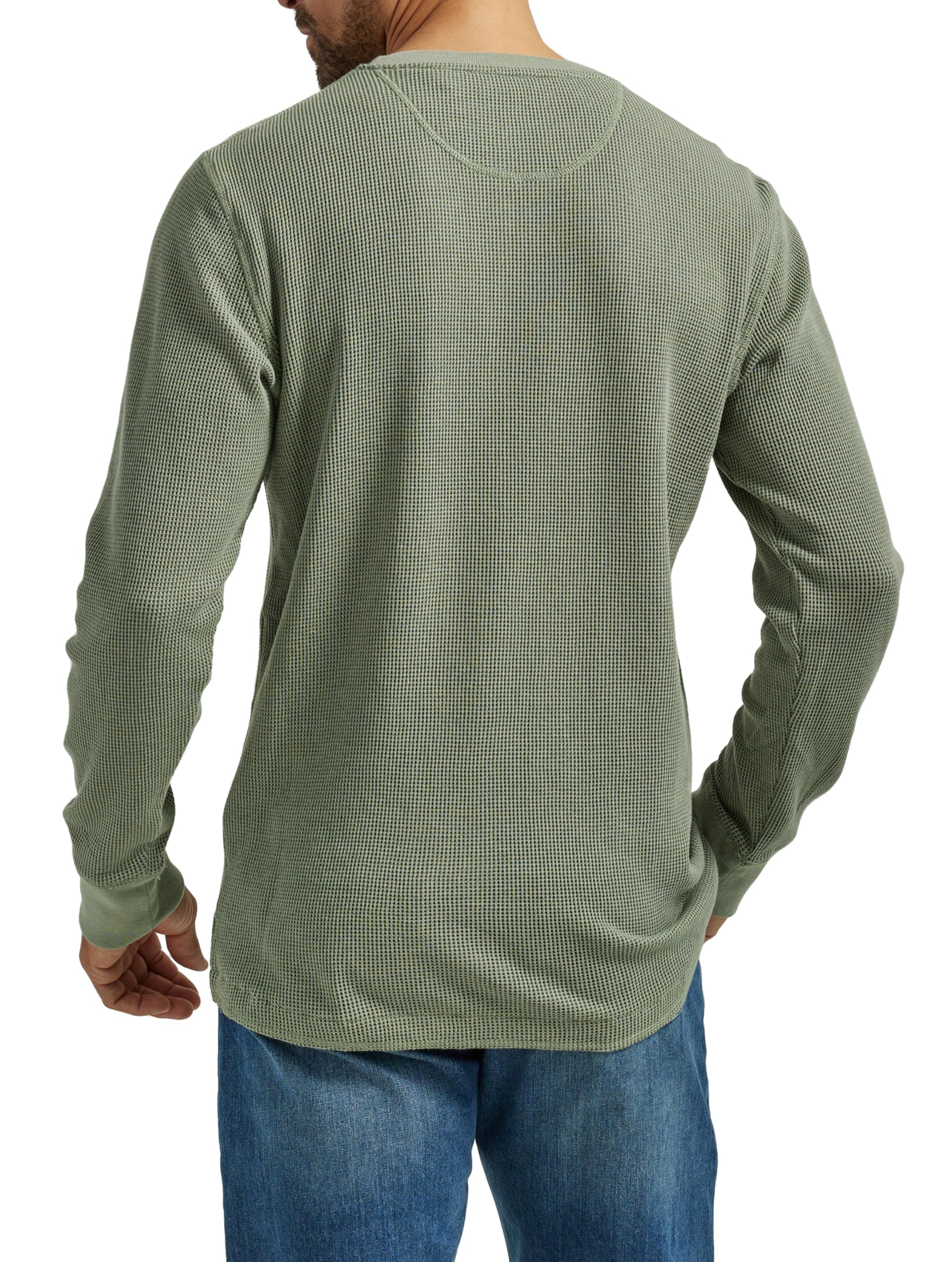 Wrangler Authentics Men's Long Sleeve Waffle Henley Shirt - Comfortable Thermal Knit Top for Casual Wear, Outdoor Activities & Layering