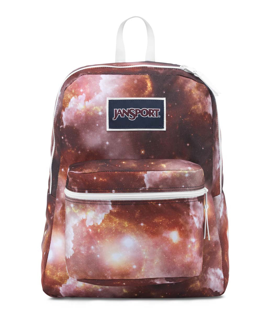 JANSPORT Overexposed Backpack - Multi Red Galaxy Print Laptop Backpack for School, College & Travel | Durable & Stylish Daypack for Students & Professionals