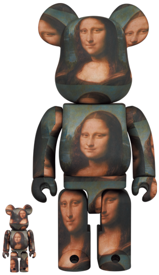 MEDICOM TOY BE@RBRICK Leonardo da Vinci Mona Lisa 100% & 400% Collectible Art Figure - Perfect for Home Decor, Office Display, and Bearbrick Collector's Showcase