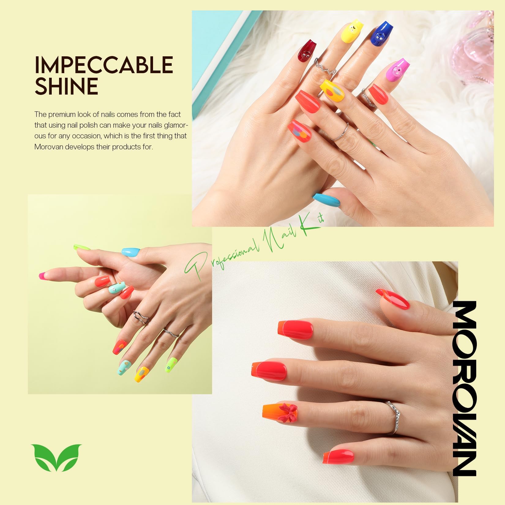 Morovan Neon Nail Polish Set - 15 Vibrant Quick Dry Colors | Long Lasting Nail Polish Kit for Women | Perfect for Spring Summer Manicures, Parties & Gifts