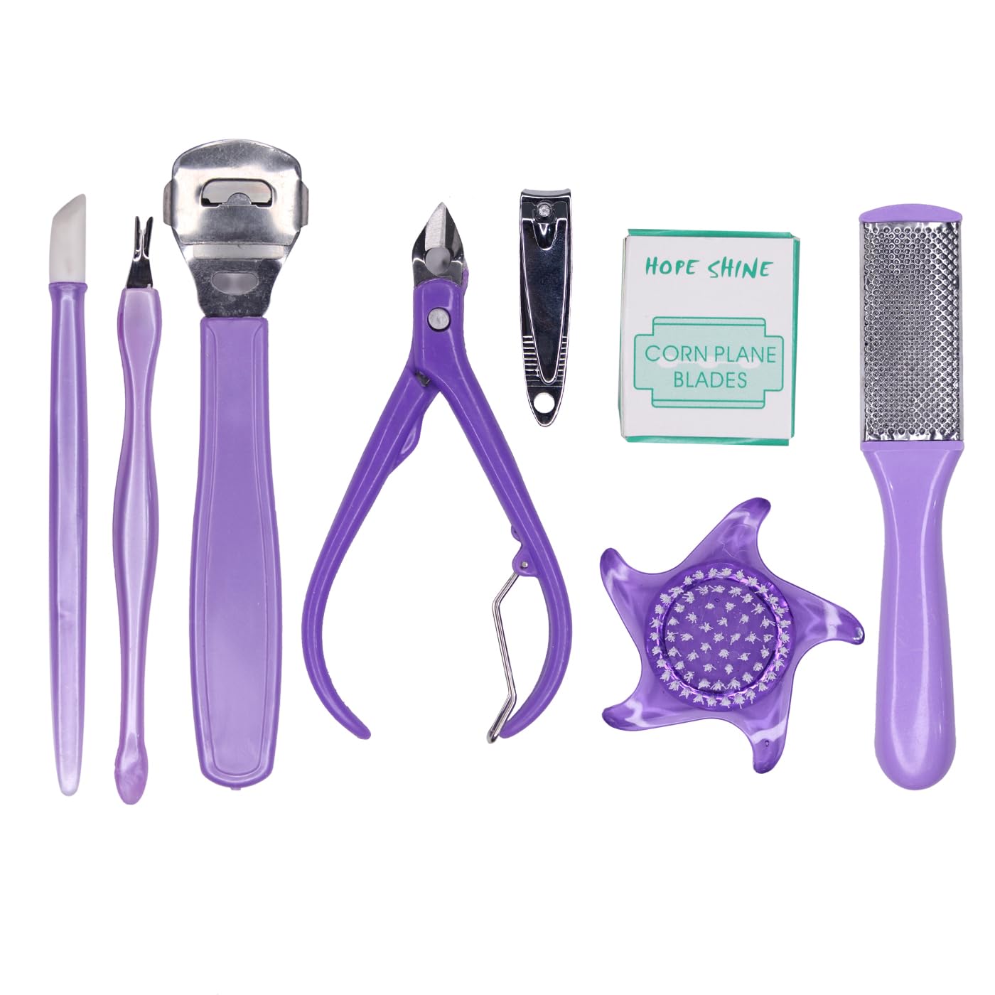 Premium KAVIN 8-Piece Manicure & Pedicure Set - Dead Skin Remover, Foot Scrubber Kit for Professional Salon & Home Spa Care - Perfect for At-Home Nail Care, Pedicure Treatments & Relaxing Self-Care Routines