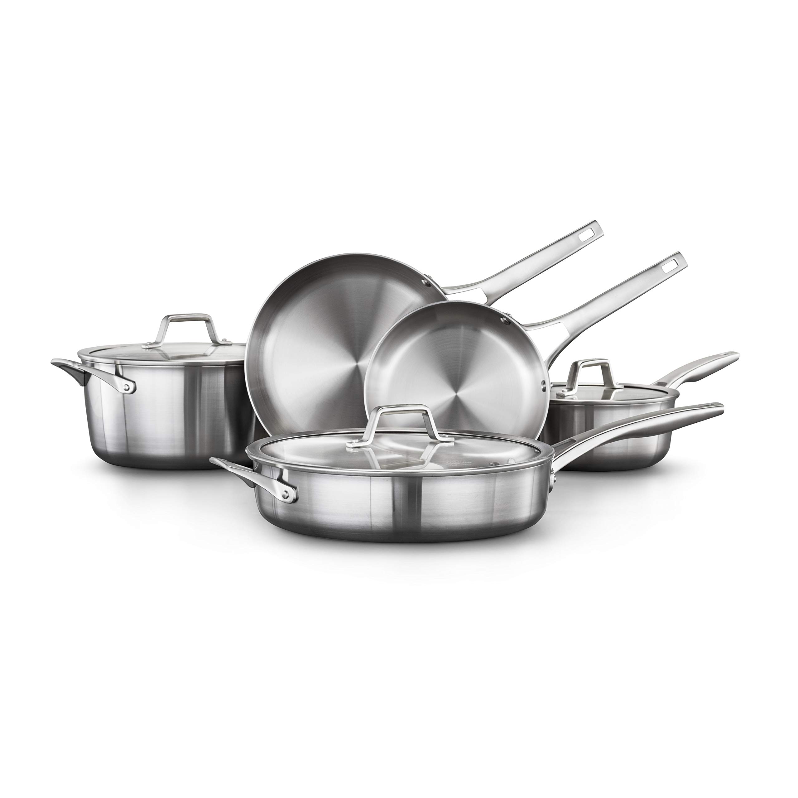 Calphalon Premier Stainless Steel 8-Piece Cookware Set - Nonstick Pots and Pans for Professional Cooking, Baking & Frying - Perfect for Home Chefs & Kitchen Enthusiasts