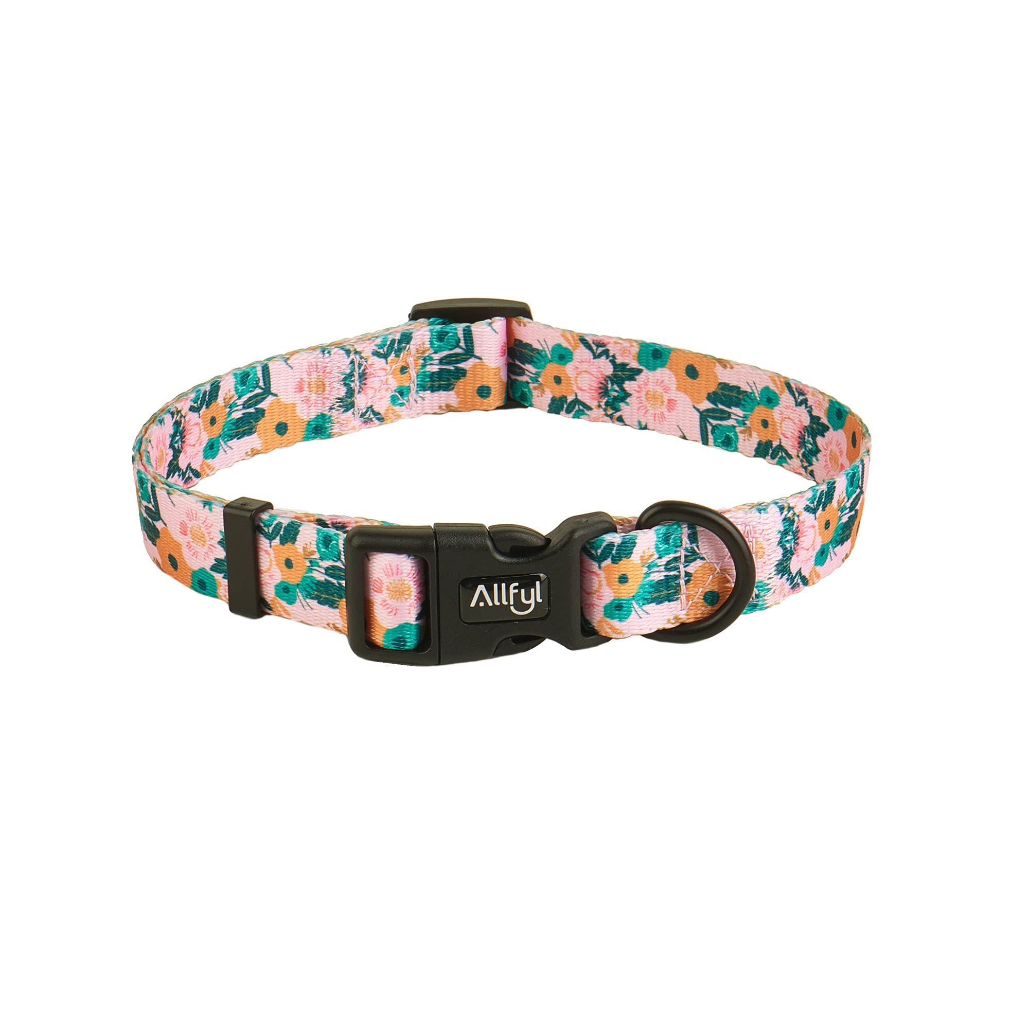 Floral Dog Collar with Quick Release Safety Buckle - Soft Comfortable Pet Collar for Large Dogs - Perfect for Daily Walks, Training & Outdoor Adventures (Girl & Boy Dogs)