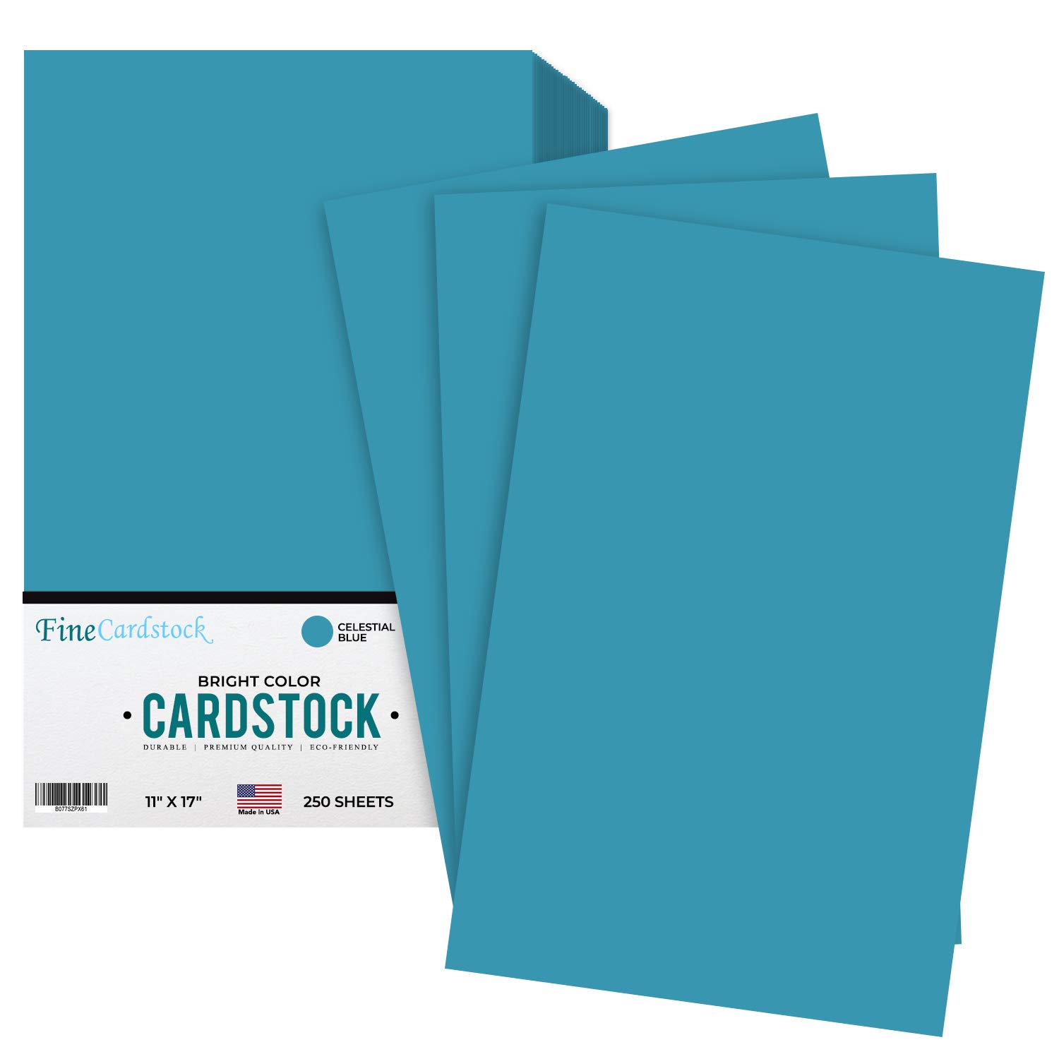 Premium 65-lb Thick Cardstock Paper - 250 Sheets, Acid & Lignin Free, Celestial Blue, 11