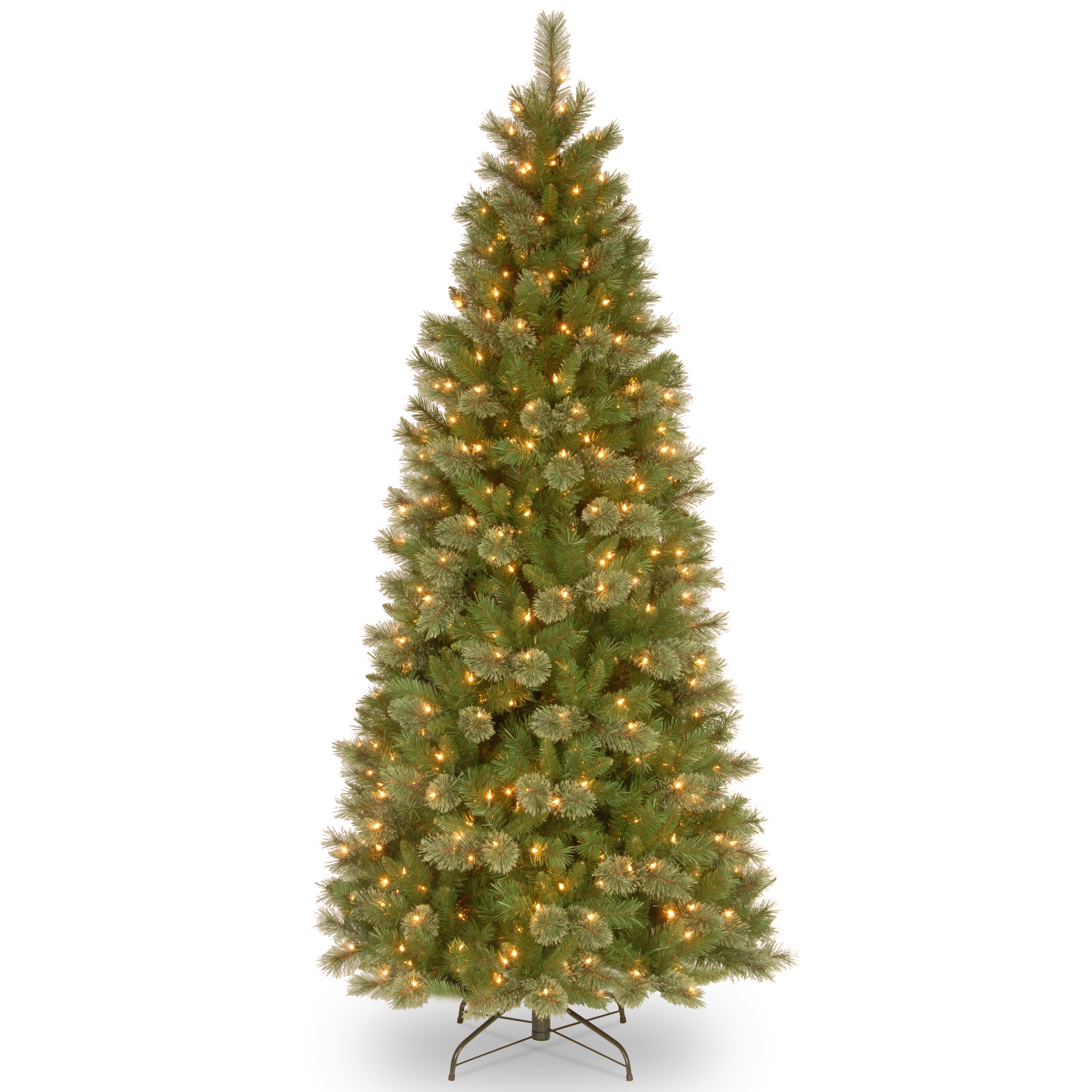 7.5 ft Pre-Lit Tacoma Pine Slim Artificial Christmas Tree with Clear Lights - Perfect for Small Spaces, Apartments, and Cozy Holiday Decor