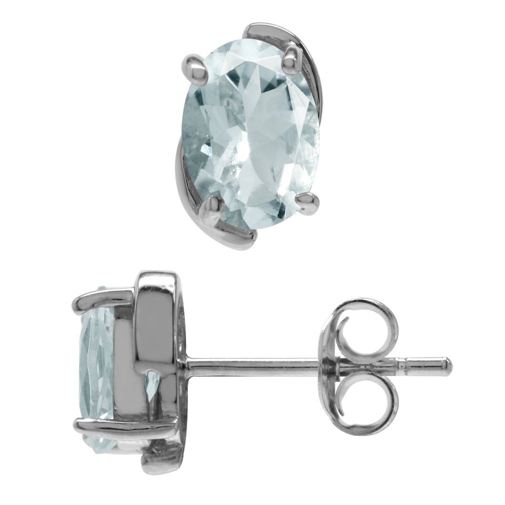 7x5mm Oval Gemstone 925 Sterling Silver Stud Earrings for Women - Perfect for Business Attire & Professional Office Wear
