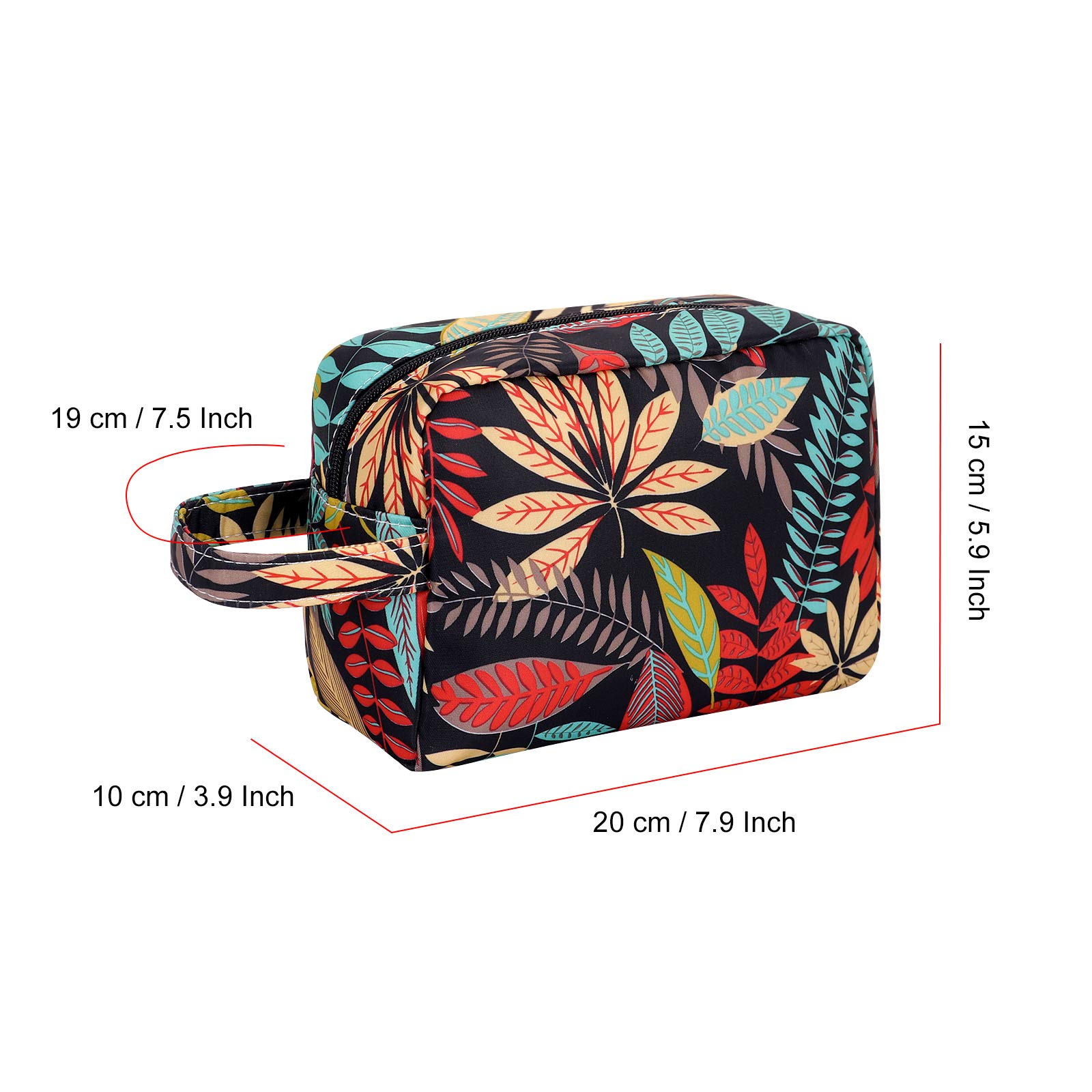 HUAANEGL Floral Cosmetic Bag for Women - Waterproof Travel Toiletry Organizer with Zipper, Makeup Pouch Purse for Daily Use, Gym, Vacation & Business Trips