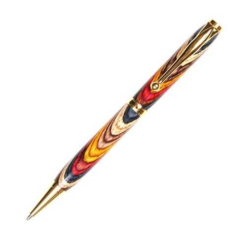 Lanier Pens Comfort Twist Pen - 24kt Gold Plated Ballpoint Pen with Premium Festival Color Grain - Smooth Writing for Office, School & Gift Giving