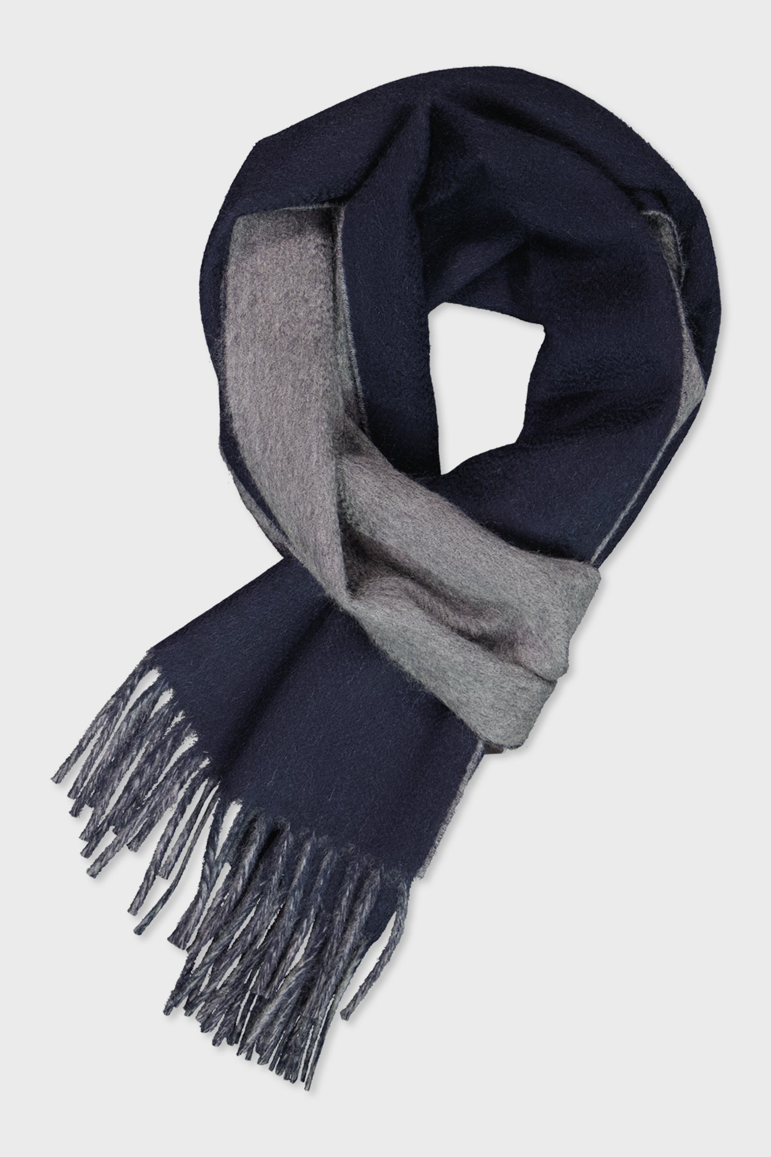 Premium Navy & Grey Cashmere Scarf by Lanificio Colombo - Soft Luxury Winter Accessory for Men & Women - Perfect for Cold Weather, Office, and Travel