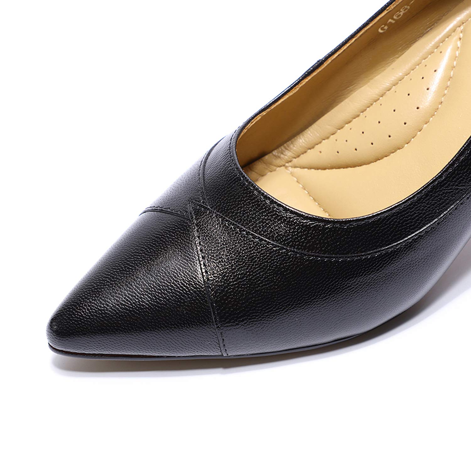 Mona Flying Women's Leather Pointed Toe Dress Pumps - Comfortable High Heel Office Work Shoes for Ladies - Perfect for Business, Formal Events & Professional Workwear