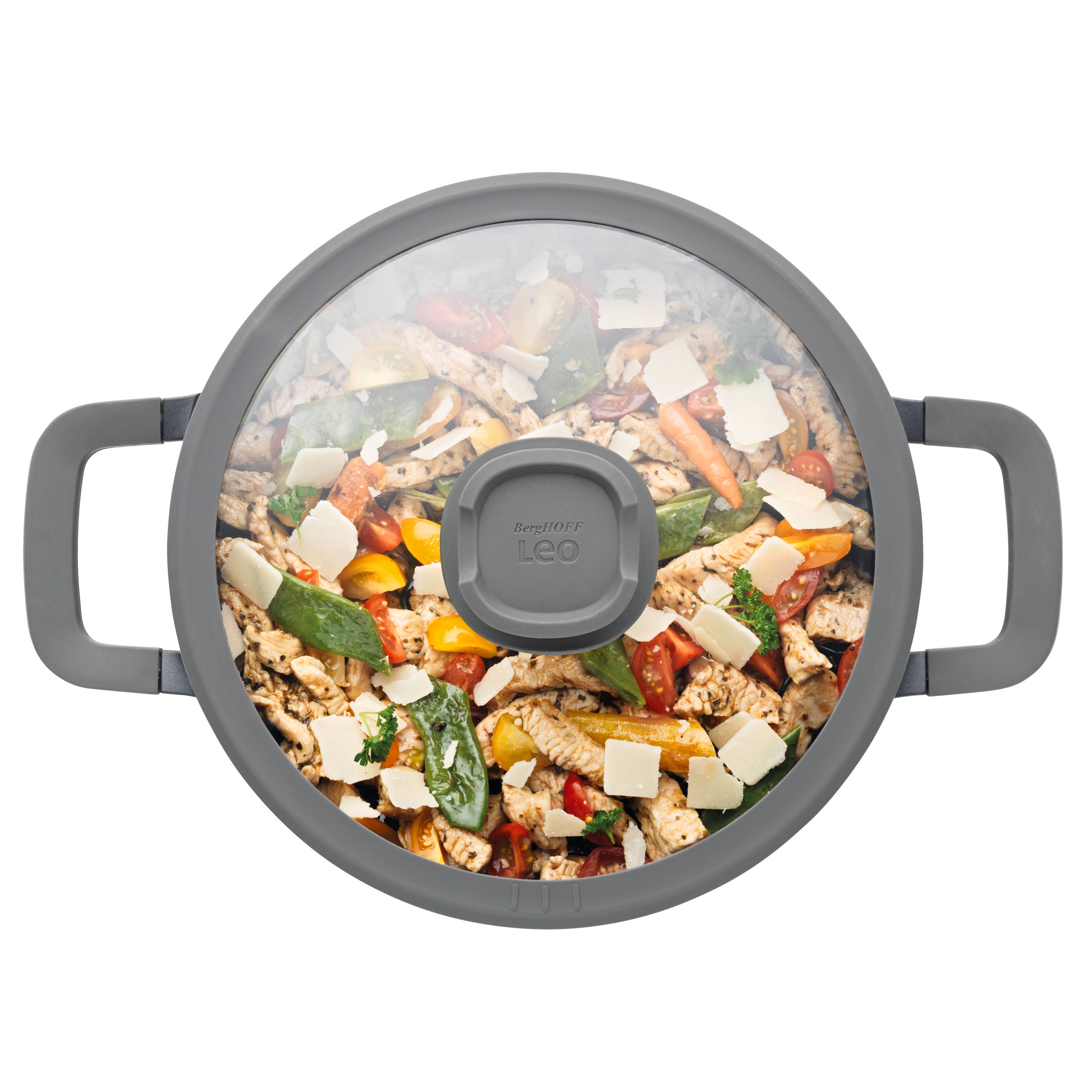 BergHOFF Stone 10 Non-Stick Stockpot with Glass Lid - 4.6 Quart Dutch Oven for Soups, Stews & Pasta | Stovetop & Oven Safe Cookware for Home & Professional Kitchens