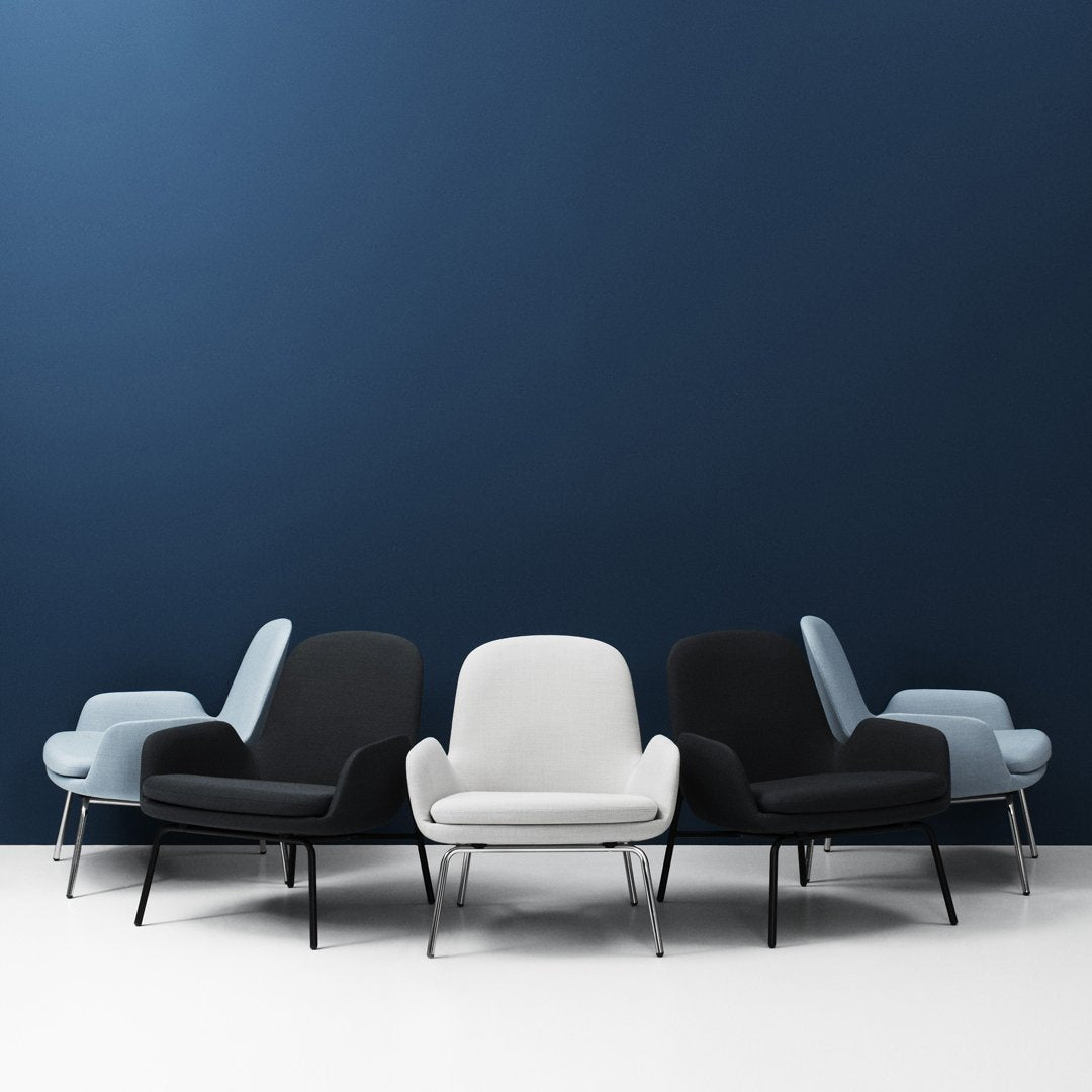 Modern Era Lounge Chair - Low Profile Mid Century Design for Living Room, Bedroom & Office - Comfortable Relaxing Armchair with Wooden Legs