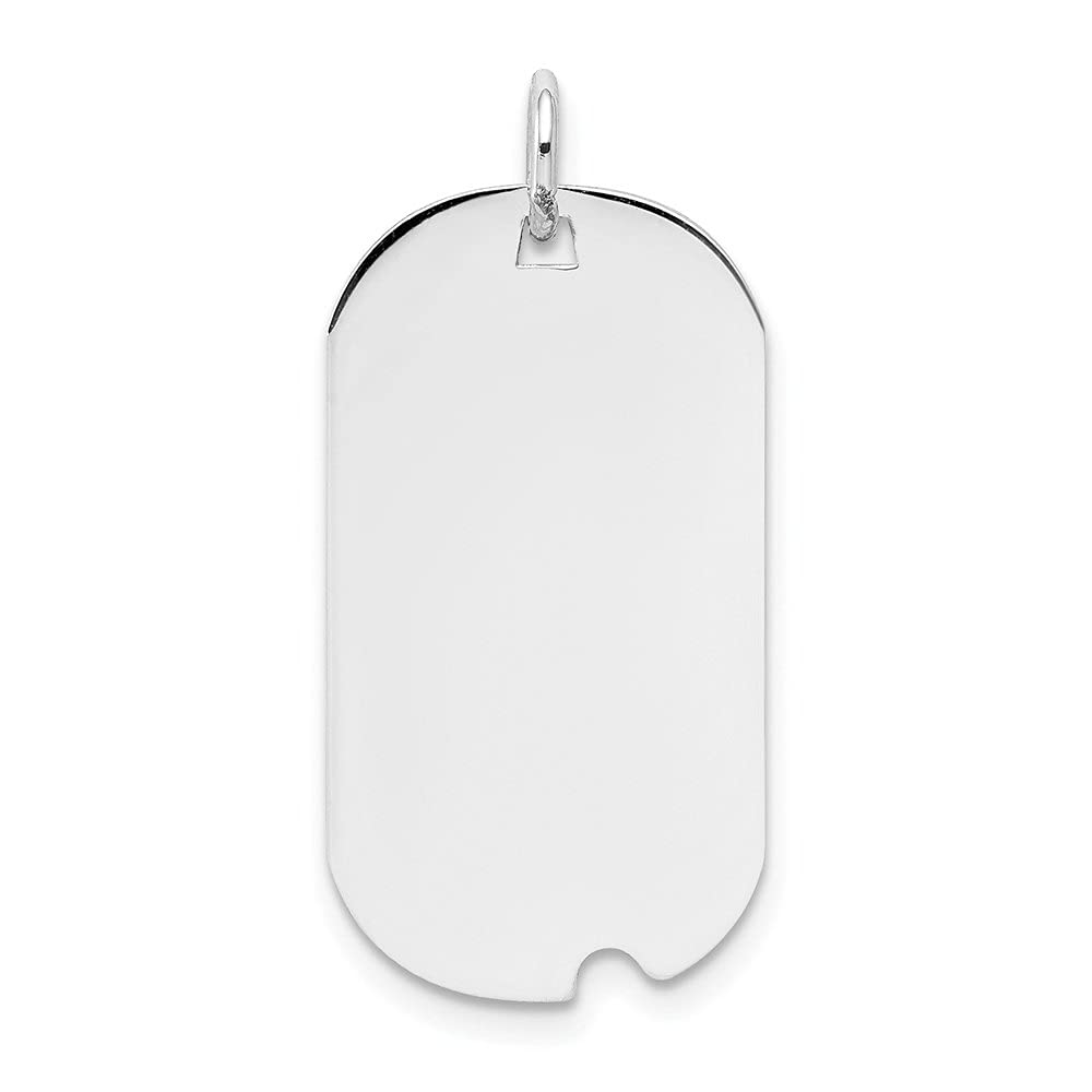 14K White Gold Dog Tag Disc Charm Pendant Necklace for Men & Women - Perfect for Everyday Wear, Gifts & Special Occasions