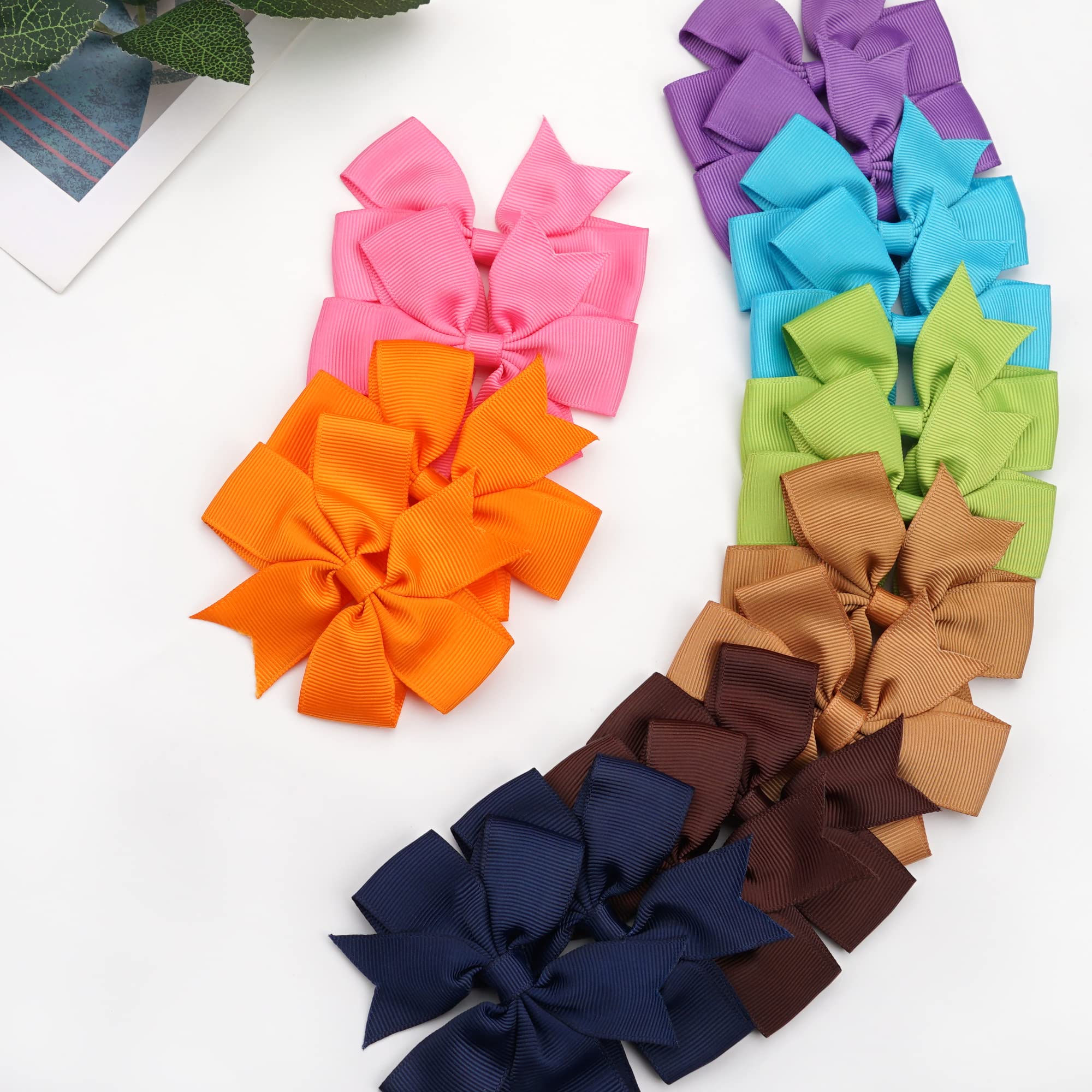 CÉLLOT 40Pcs 3.5 Inch Grosgrain Ribbon Hair Bows with Alligator Clips for Girls, Toddlers & Teens - Perfect for Parties, Weddings, School Events & Daily Hair Accessories