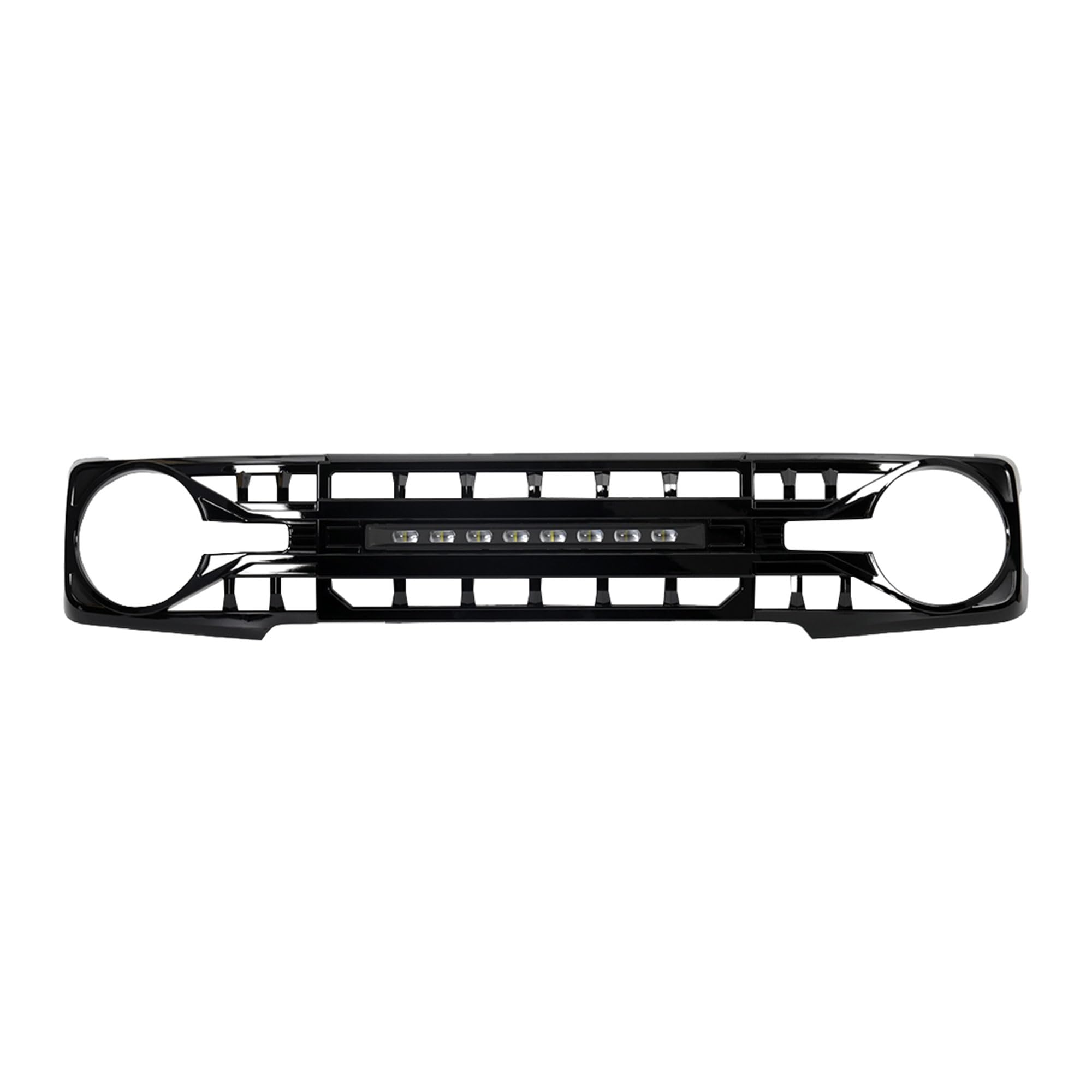 2021-2023 Ford Bronco Front Bumper Grille | Matte Black Off-Road Replacement Grill with LED Lights | Perfect for Trail Riding & Off-Road Adventures