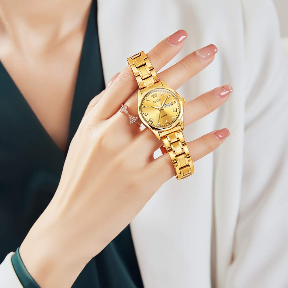 OLEVS Classic Women's Analog Quartz Watch - Stainless Steel Waterproof Roman Numeral Date Wristwatch for Business & Casual Wear | Perfect for Office, Travel & Everyday Use