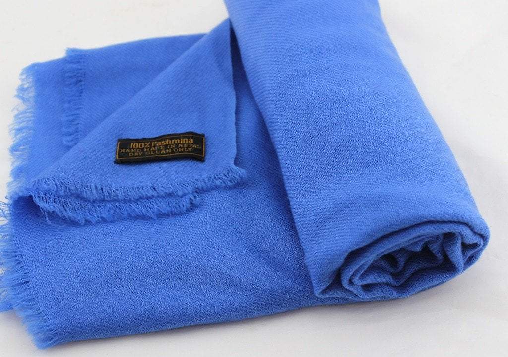 100% Authentic Pashmina Shawl - Premium Soft Cashmere Wrap in Lake Blue | Perfect for Winter Fashion, Evening Events & Gift Giving