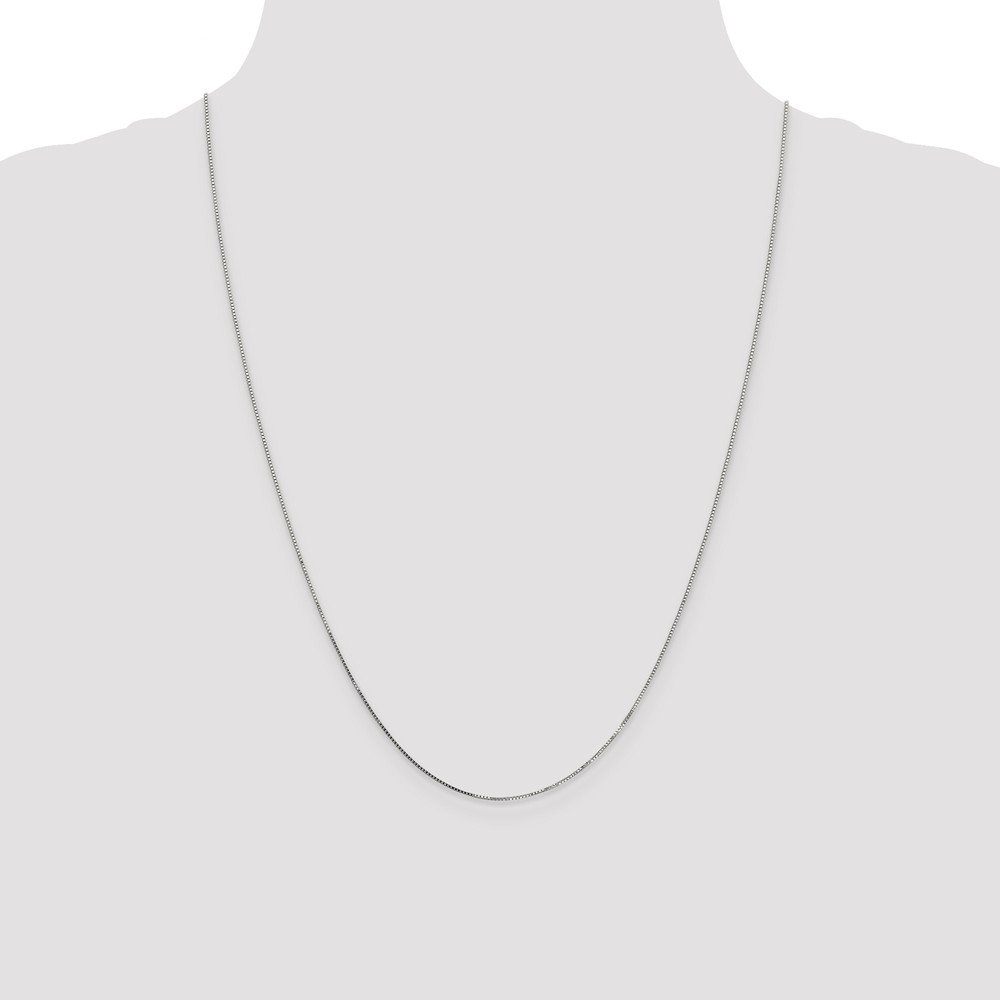 14K White Gold 0.8mm Box Chain Necklace with Lobster Clasp - Dainty Minimalist Jewelry for Women, Perfect for Everyday Wear, Gifts & Special Occasions