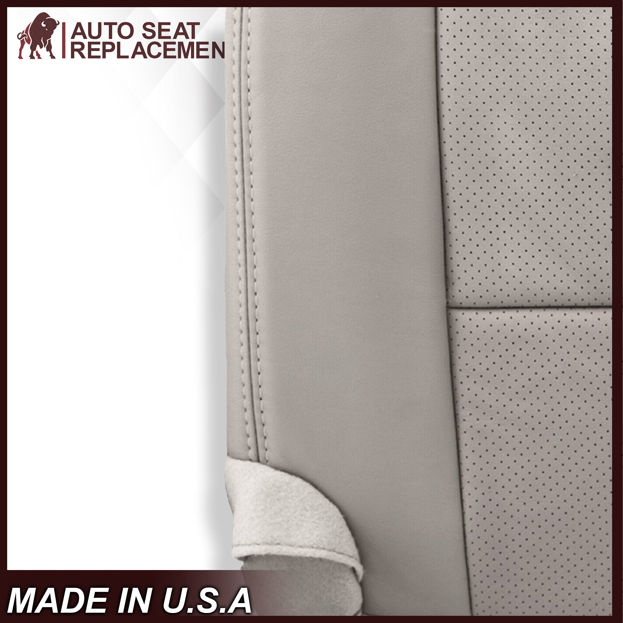 2007-2014 Lincoln Navigator Bottom Seat Cover - Medium Light Stone Gray Leather or Vinyl Replacement - Perfect for Car Interior Protection & Customization
